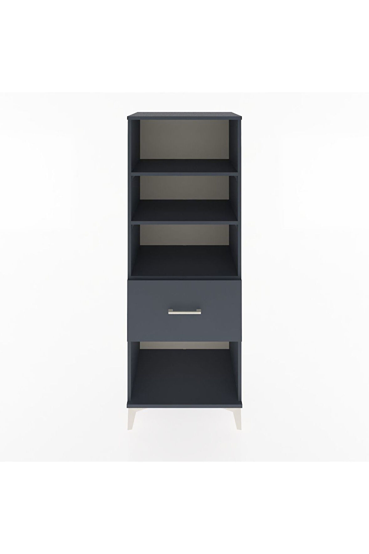 Hyperion Dolap 3 Raflı Tek Çekmeceli 60x44x163 Antrasit-Antrasit