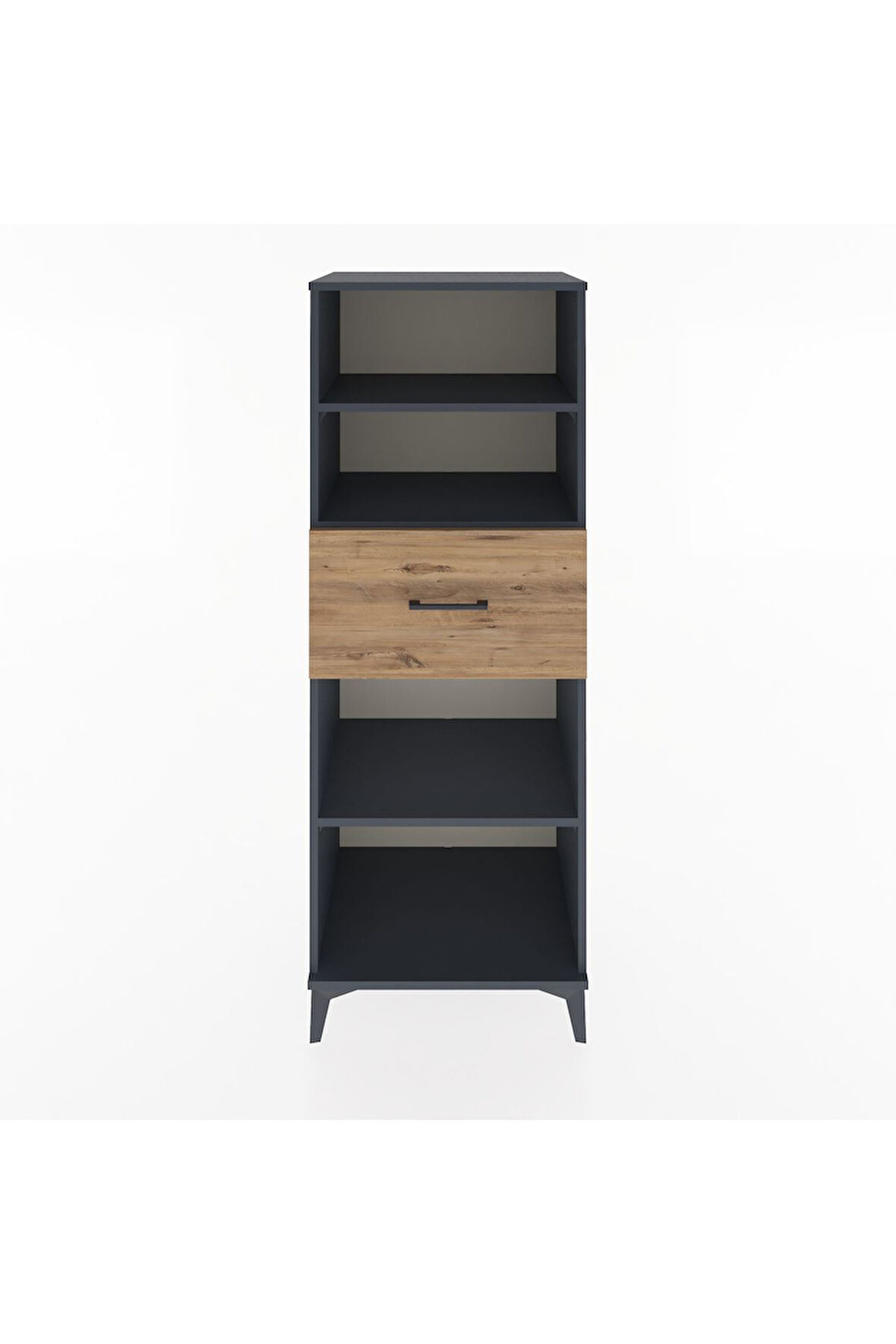 Hyperion Dolap 3 Raflı Tek Çekmeceli 60x44x163 Antrasit-Çam