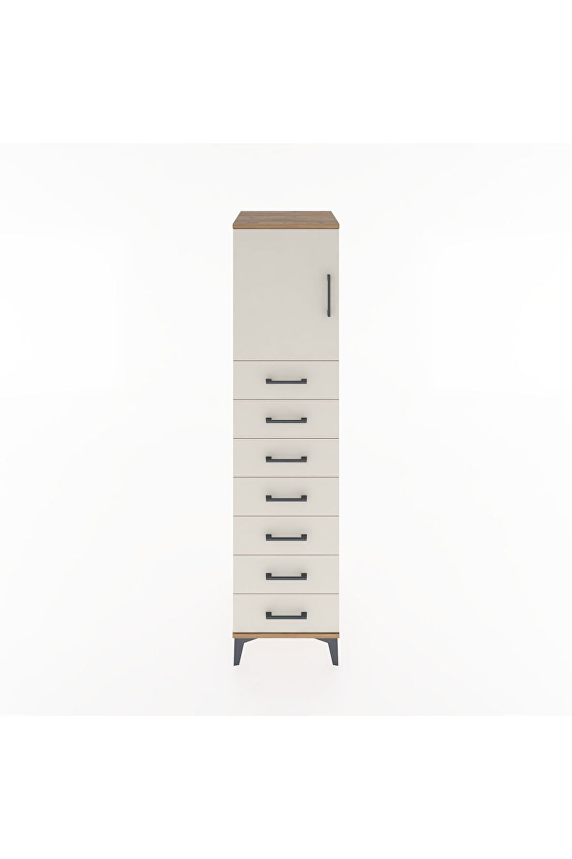 Hyperion Dolap Tek Raflı 7 Çekmeceli Tek Kapaklı 44x44x182 Çam-Aytaşı