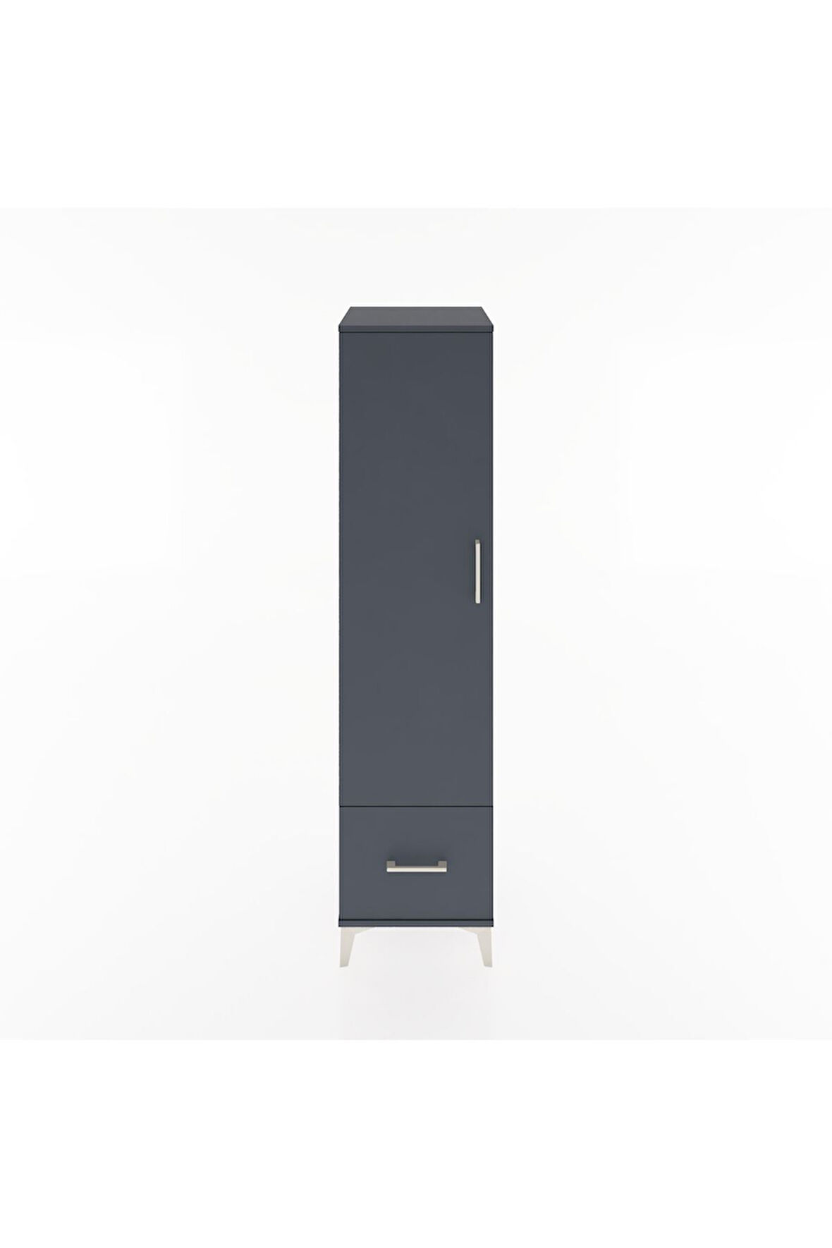Hyperion Dolap 4 Raflı Tek Çekmeceli Tek Kapaklı 44x44x182 Antrasit-Antrasit