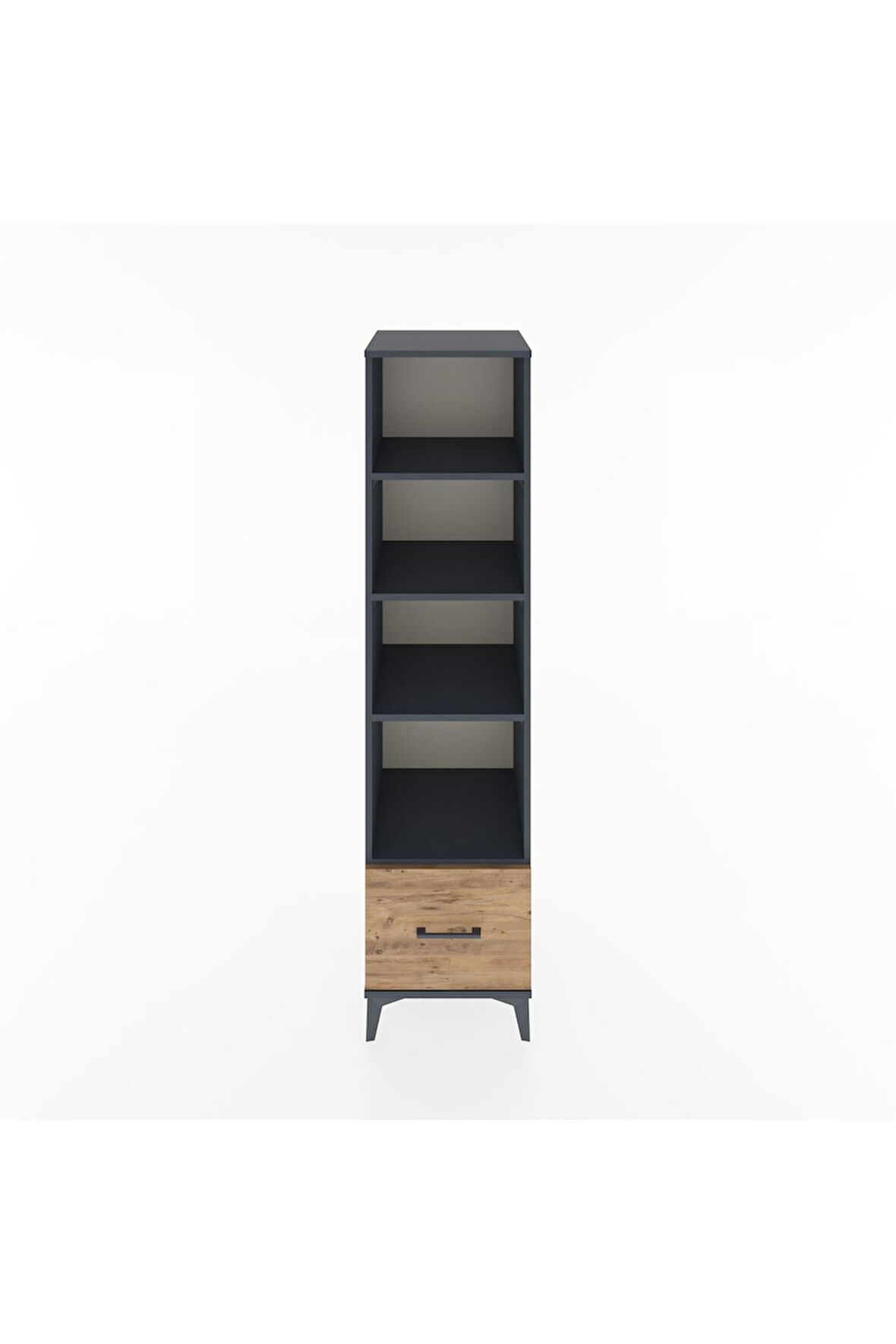 Hyperion Dolap 4 Raflı Tek Çekmeceli 44x44x182 Antrasit-Çam