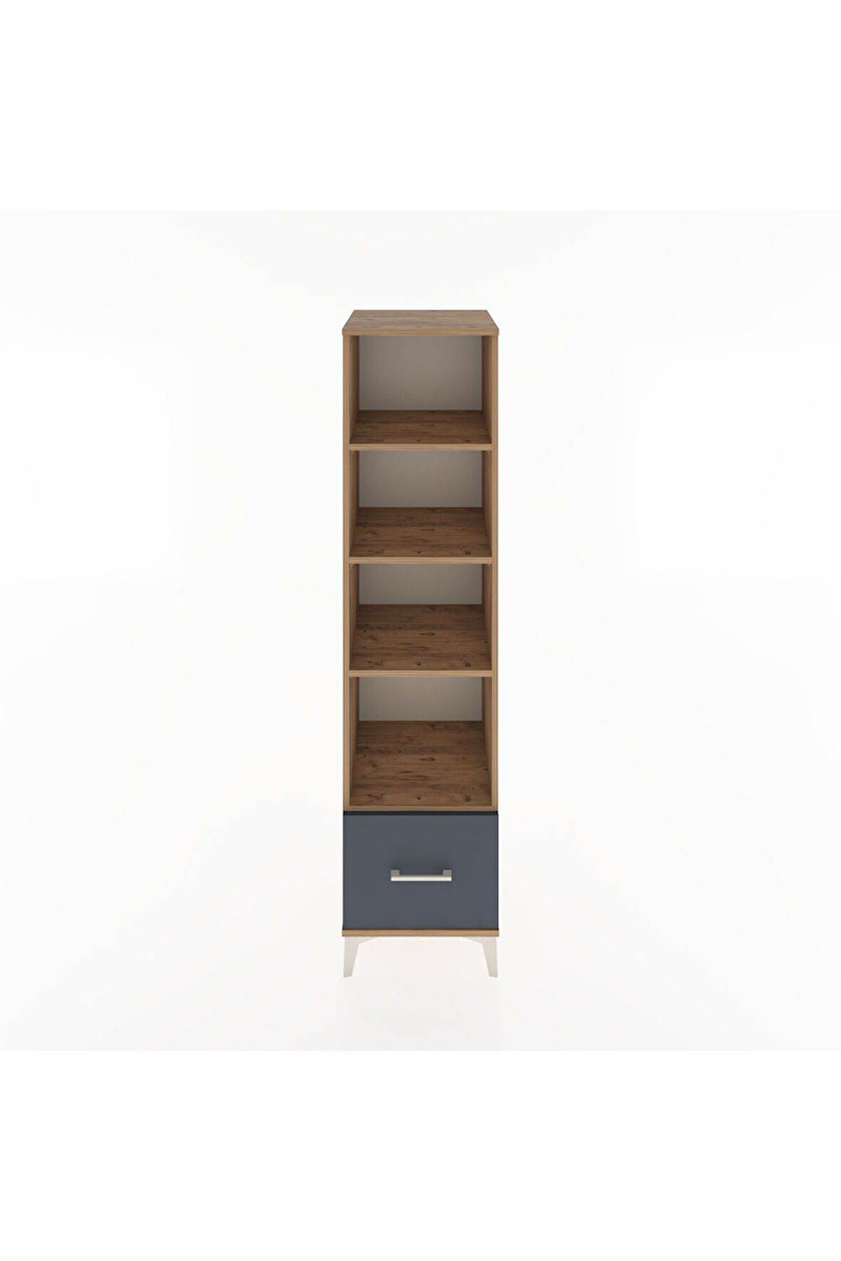 Hyperion Dolap 4 Raflı Tek Çekmeceli 44x44x182 Çam-Antrasit