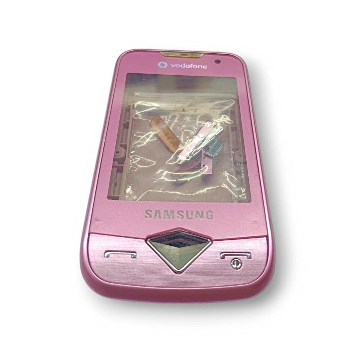 Samsung S5600 Kasa Samsung Galaxy S5600 Uyumlu Pembe Renk Orta Kasa Ön Arka Kapak Tuş Takımı