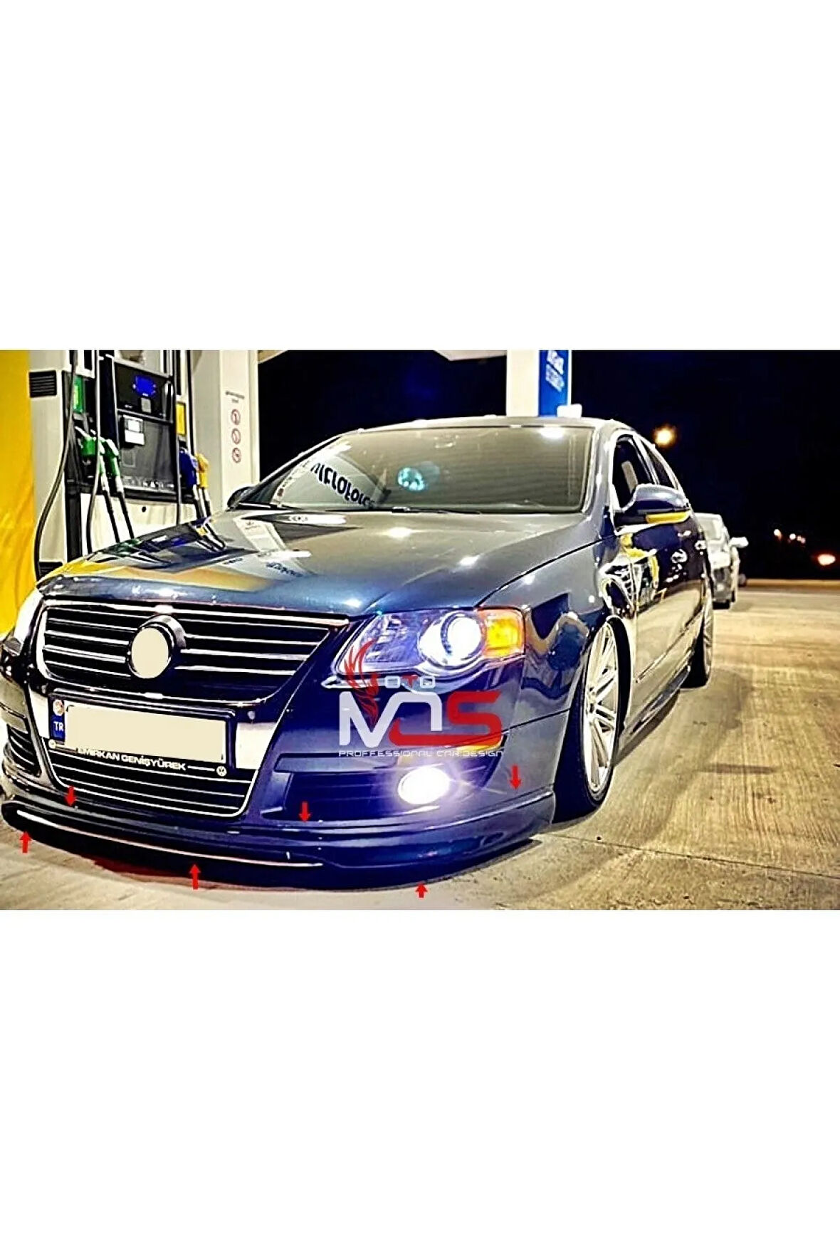 Volkswagen Passat B6 Uyumlu Ön Tampon Eki Karlık Fiberglass Boyasız