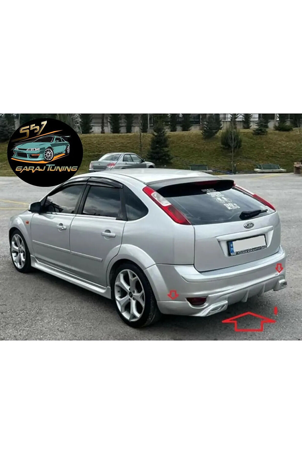 FORD FOCUS 2 EGZOZ GÖRÜNÜMLÜ ARKA TAMPON EKİ FİBERGLASS BOYASIZ