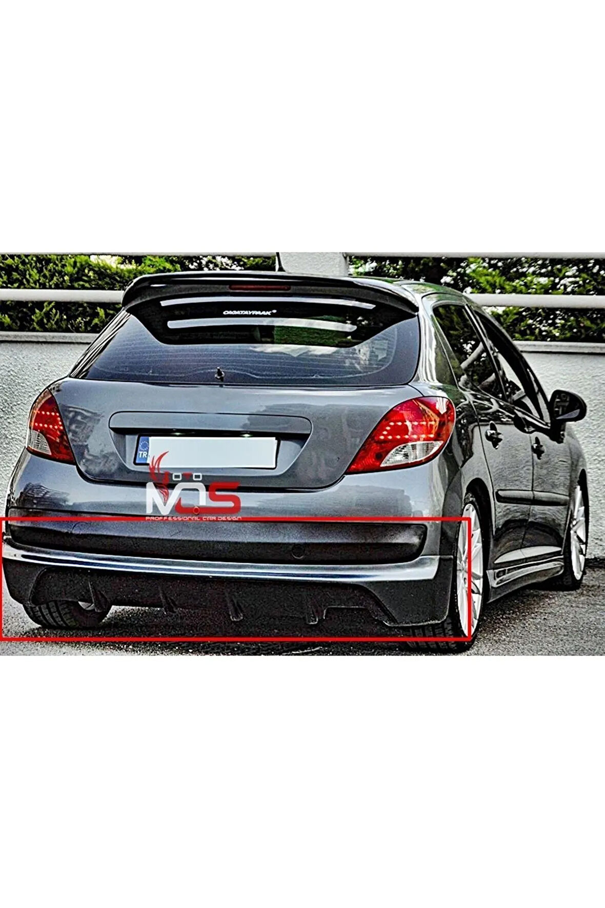 PEUGEOT 207 Uyumlu ARKA TAMPON EKİ KARLIK FİBERGLASS BOYASIZ