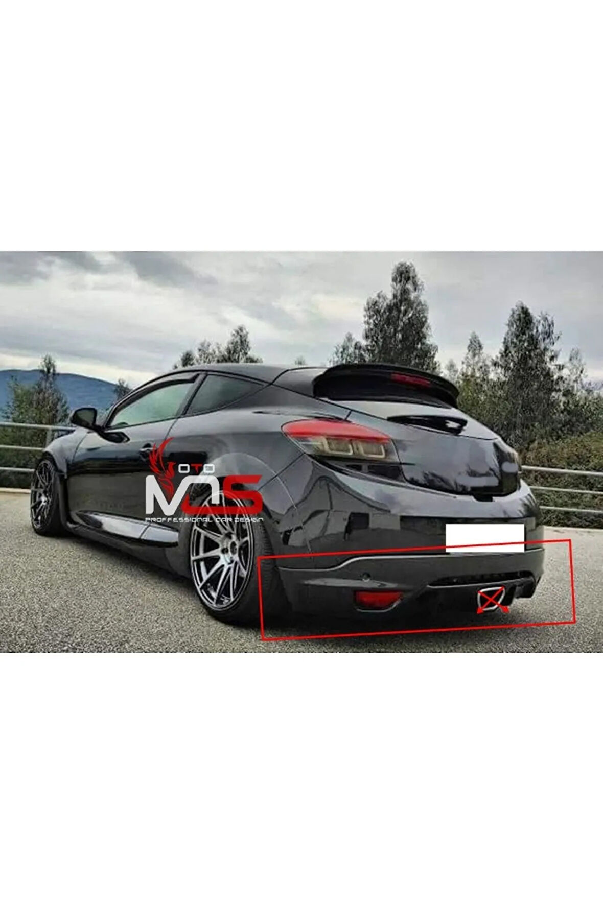 RENAULT MEGANE 3 COUPE RS Uyumlu ARKA TAMPON EKİ KARLIK FİBERGLASS BOYASIZ