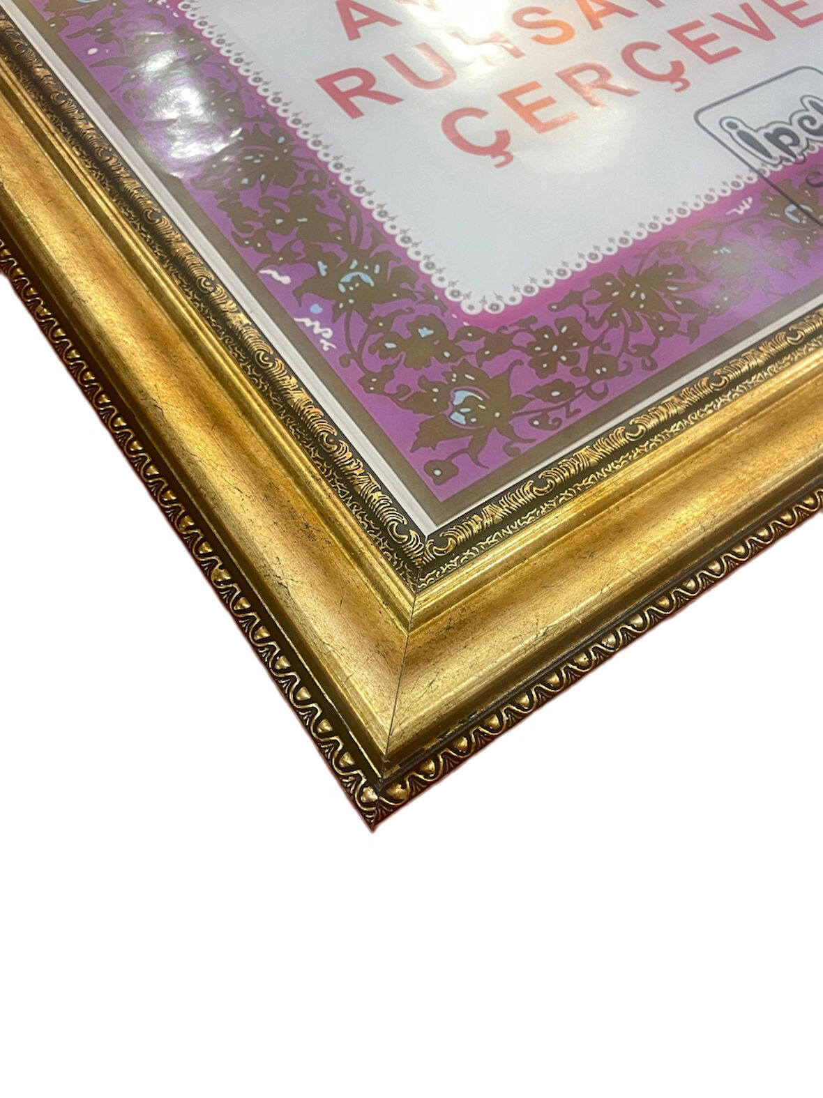 Avukatlık Ruhsat Çerçevesi Soft Gold Renk - 33x48 - Hakiki Camlı Ruhsatname Çerçevesi