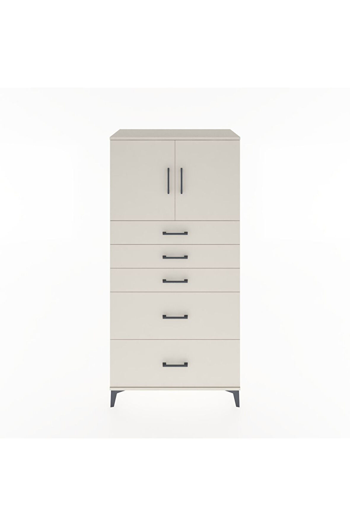 Hyperion Dolap Tek Raflı 5 Çekmeceli 2 Kapaklı 88x44x182 Aytaşı-Aytaşı