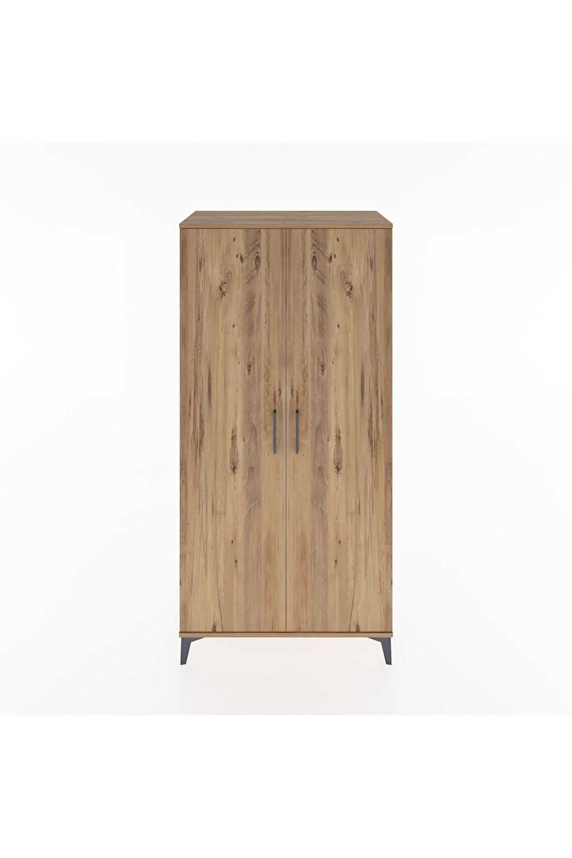 Hyperion Dolap 2 Raflı 2 Kapaklı Tek Askılı 88x44x182 Çam-Çam