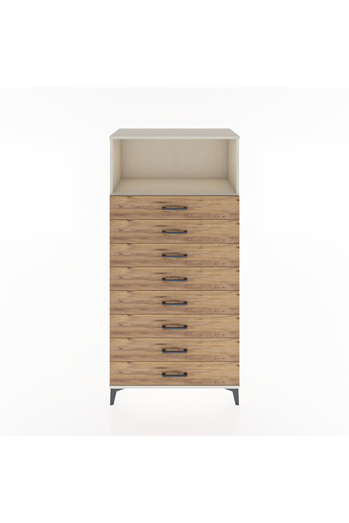 Hyperion Dolap Tek Raflı 8 Çekmeceli 88x44x182 Aytaşı-Çam