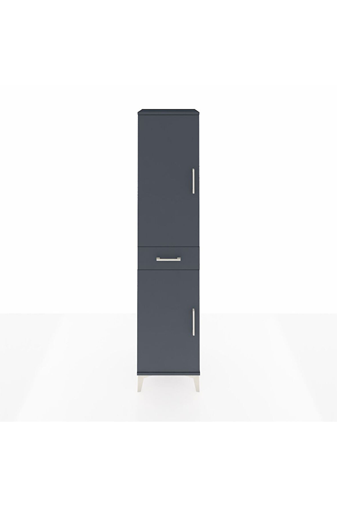 Hyperion Dolap 4 Raflı Tek Çekmeceli 2 Kapaklı 44x44x195 Antrasit-Antrasit
