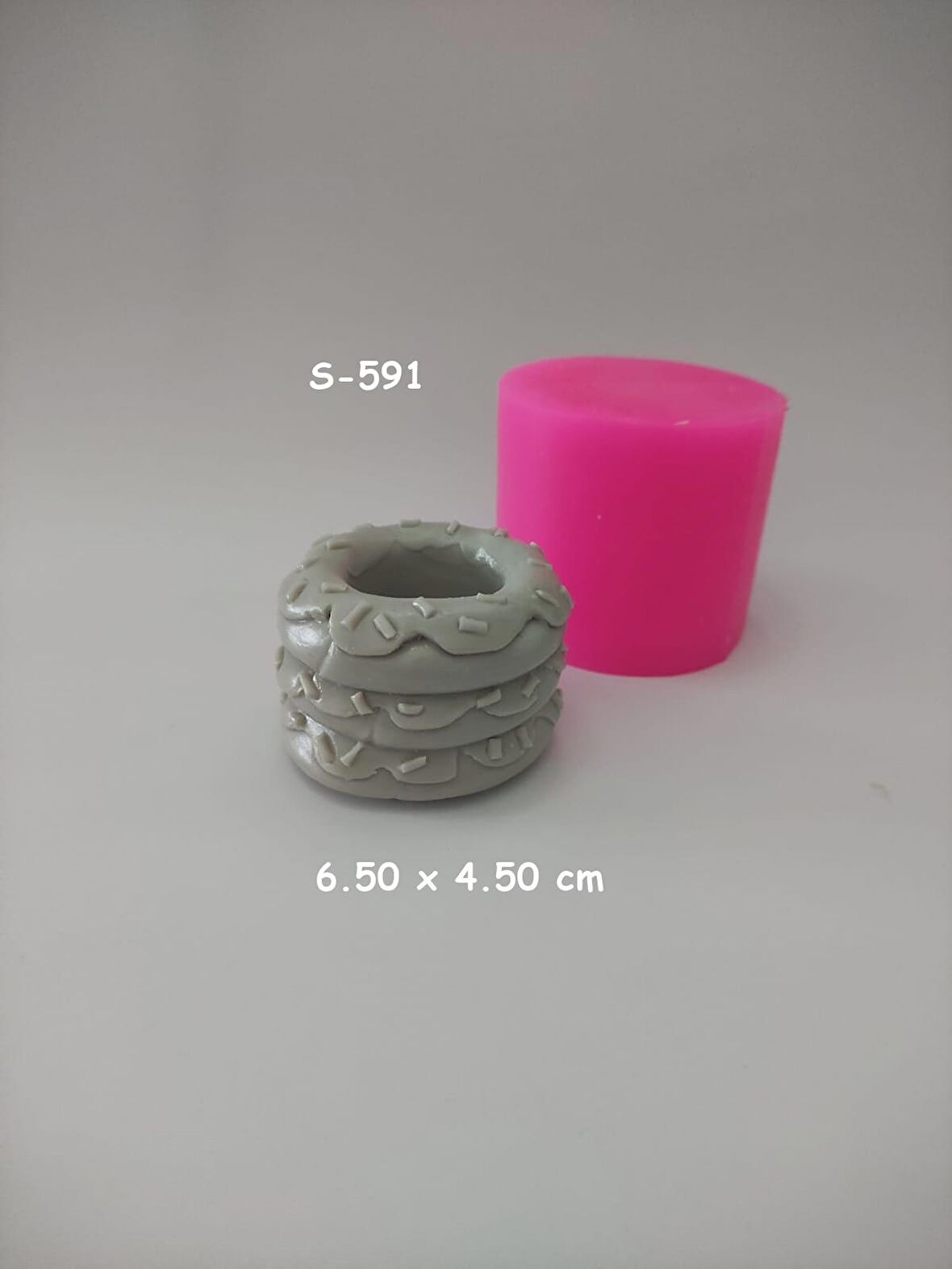 Donat Desenli Saksı Silikon Kalıp