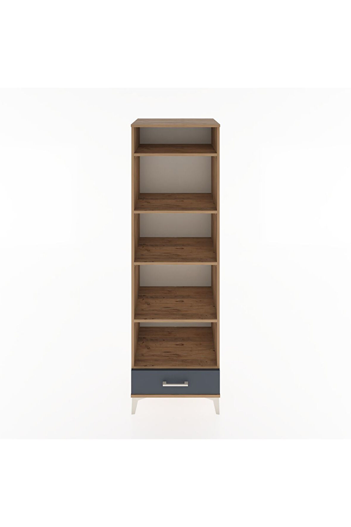Hyperion Dolap 5 Raflı Tek Çekmeceli 60x44x195 Çam-Antrasit