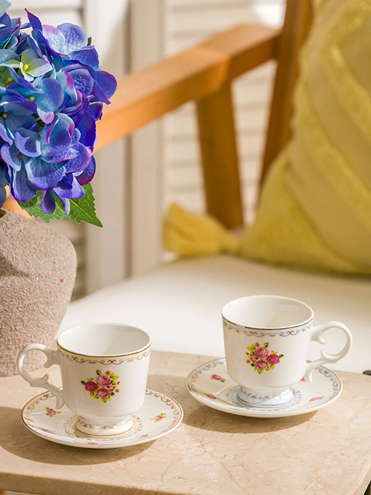 LCW HOME Karişik Çiçek Baskılı 2 Kişilik Porselen Kahve Fincan Takımı 90 ml
