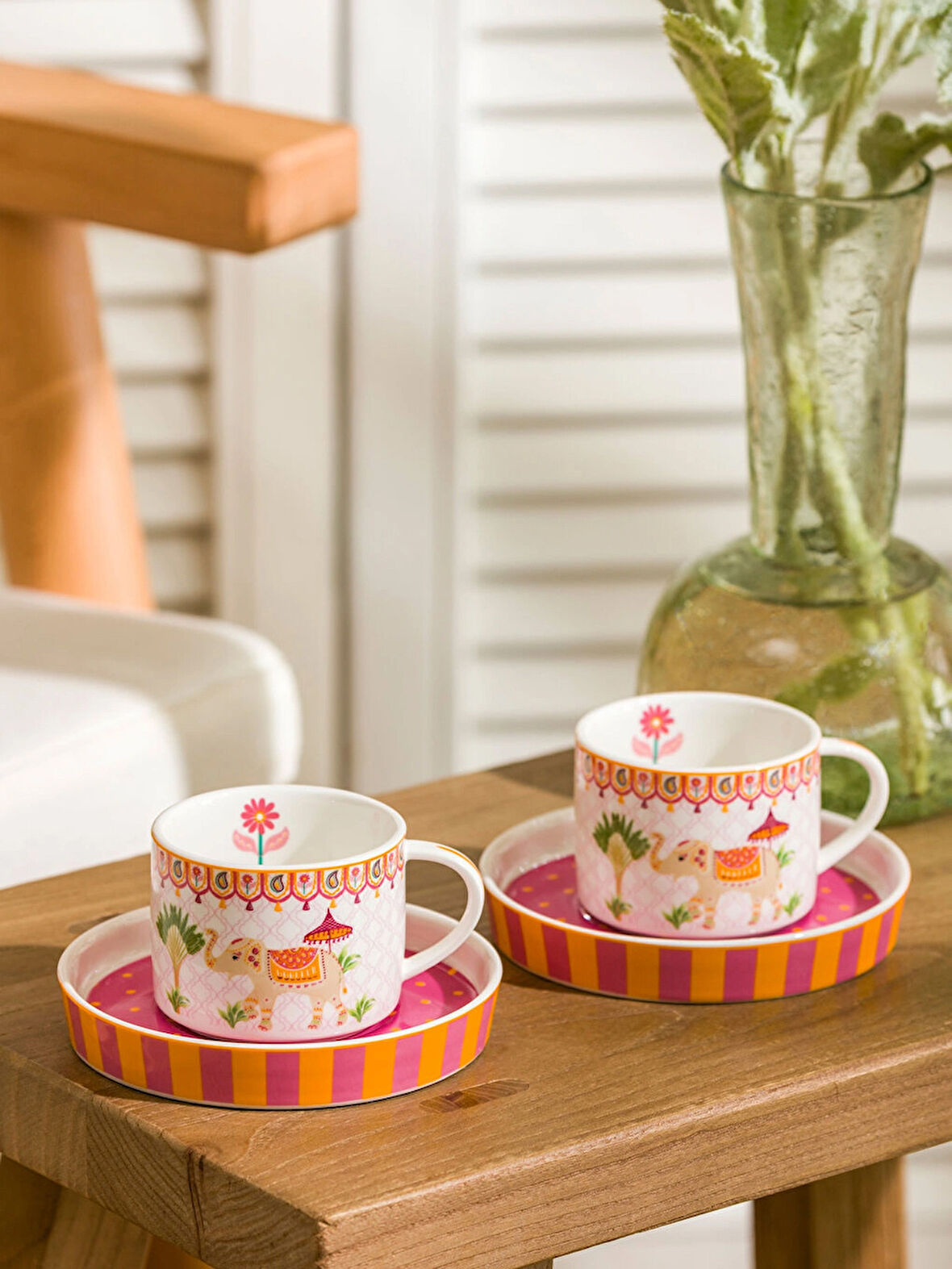LCW HOME Karişik Baskılı 2 Kişilik Porselen Kahve Fincan Takımı 90 ml