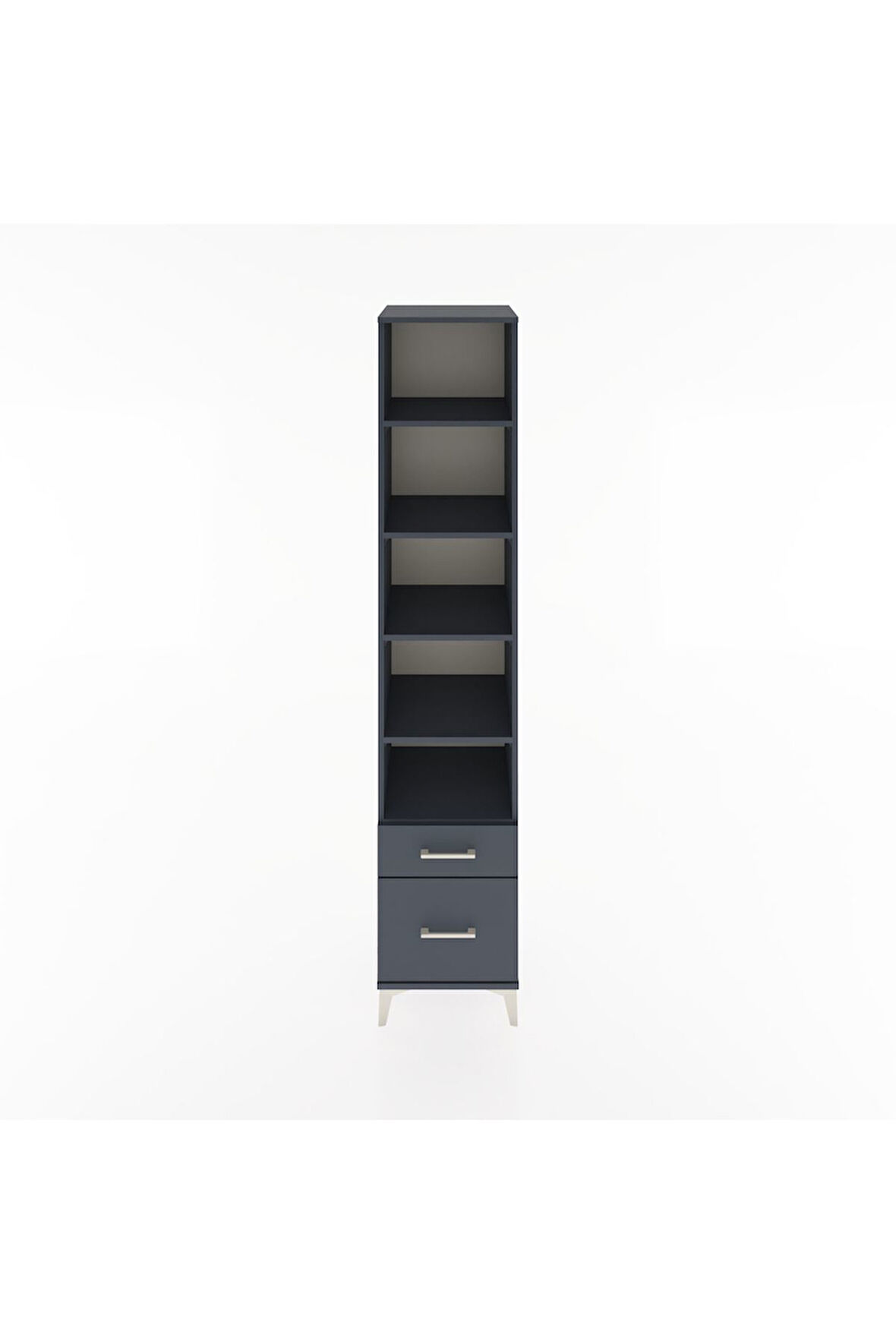 Hyperion Dolap 5 Raflı 2 Çekmeceli 44x44x221 Antrasit-Antrasit