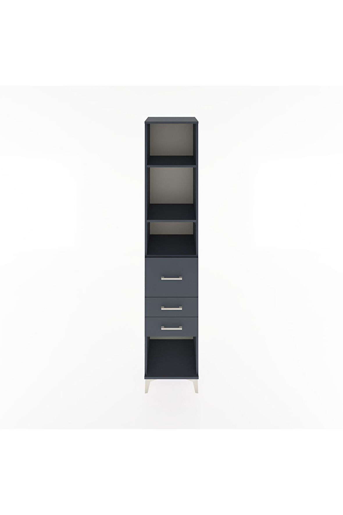 Hyperion Dolap 3 Raflı 3 Çekmeceli 44x44x221 Antrasit-Antrasit