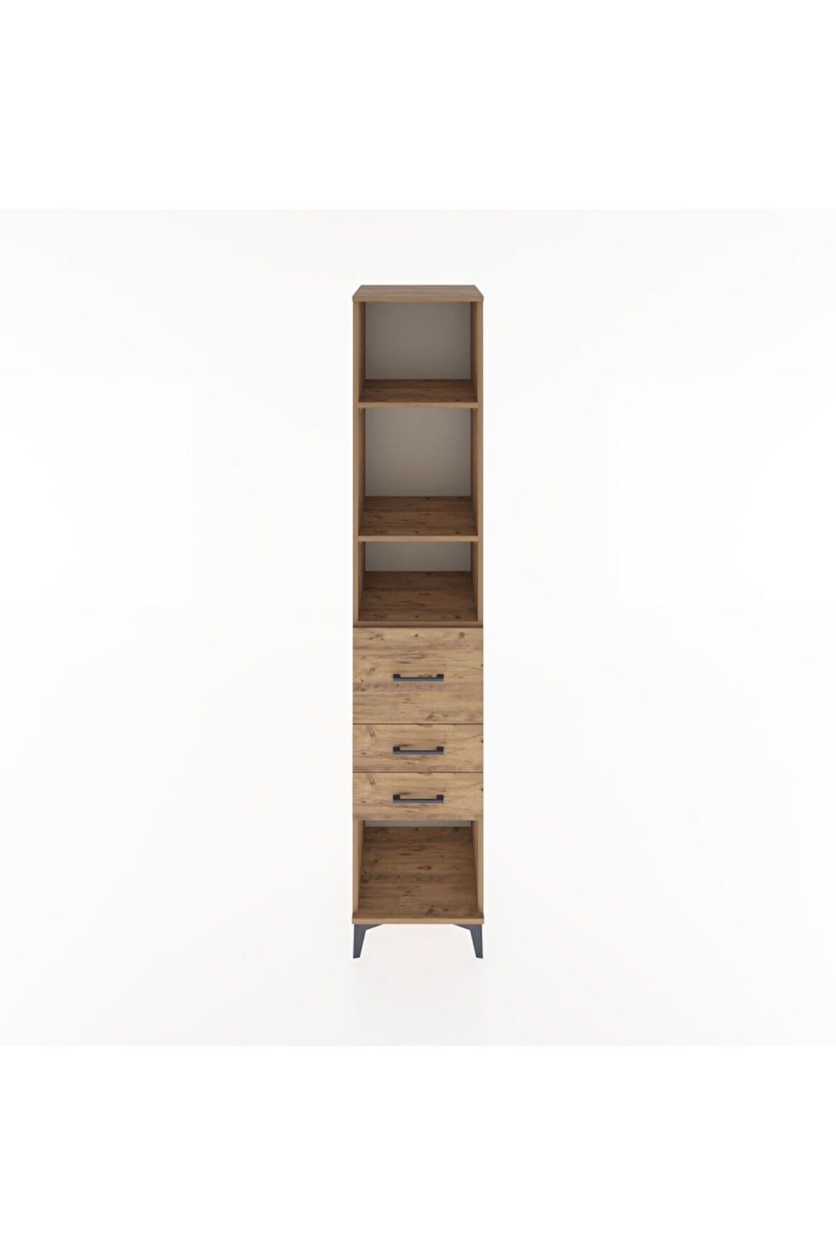 Hyperion Dolap 3 Raflı 3 Çekmeceli 44x44x221 Çam-Çam
