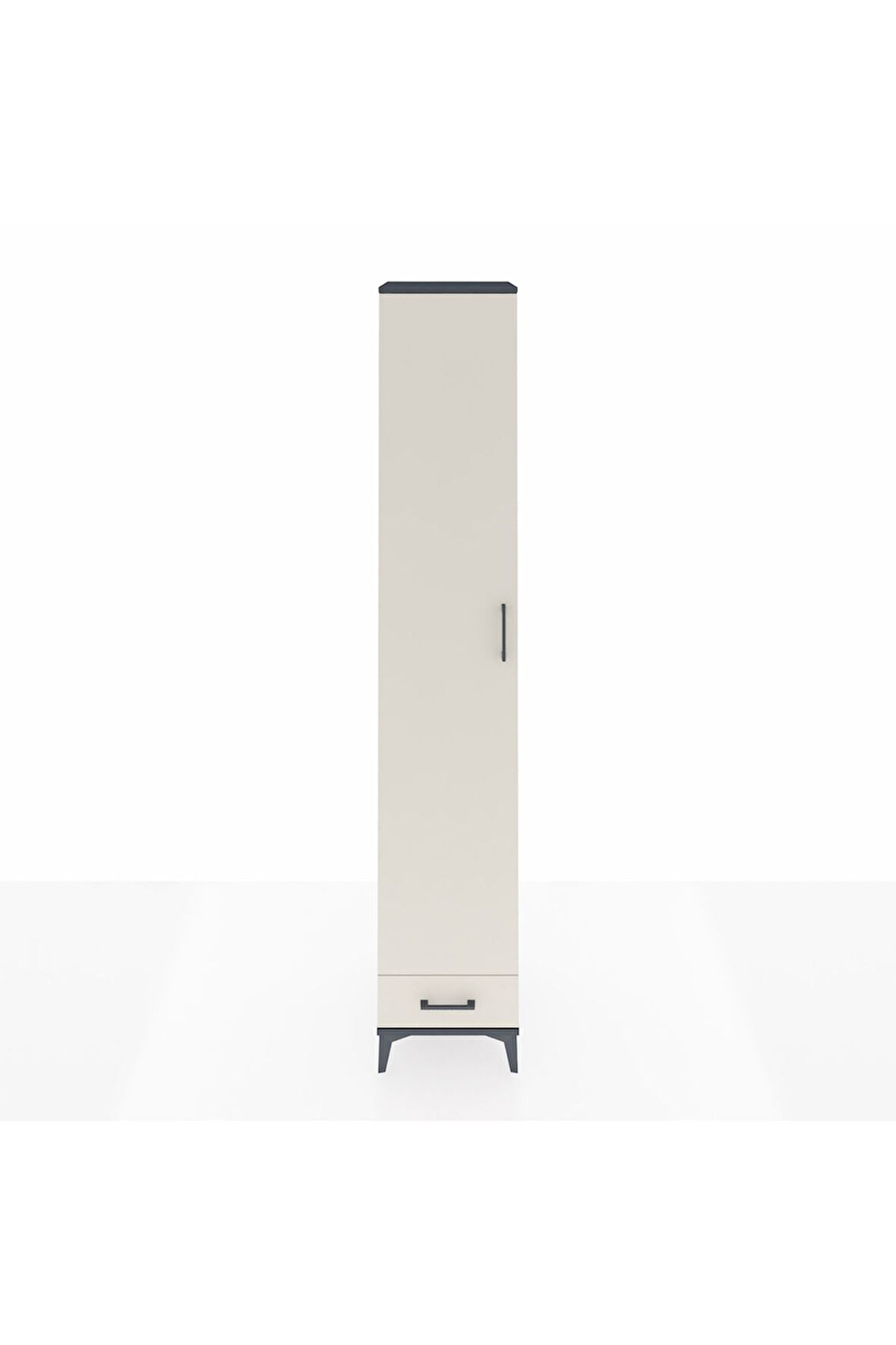 Hyperion Dolap 3 Raflı Tek Çekmeceli Tek Askılı 44x44x243 Antrasit-Aytaşı