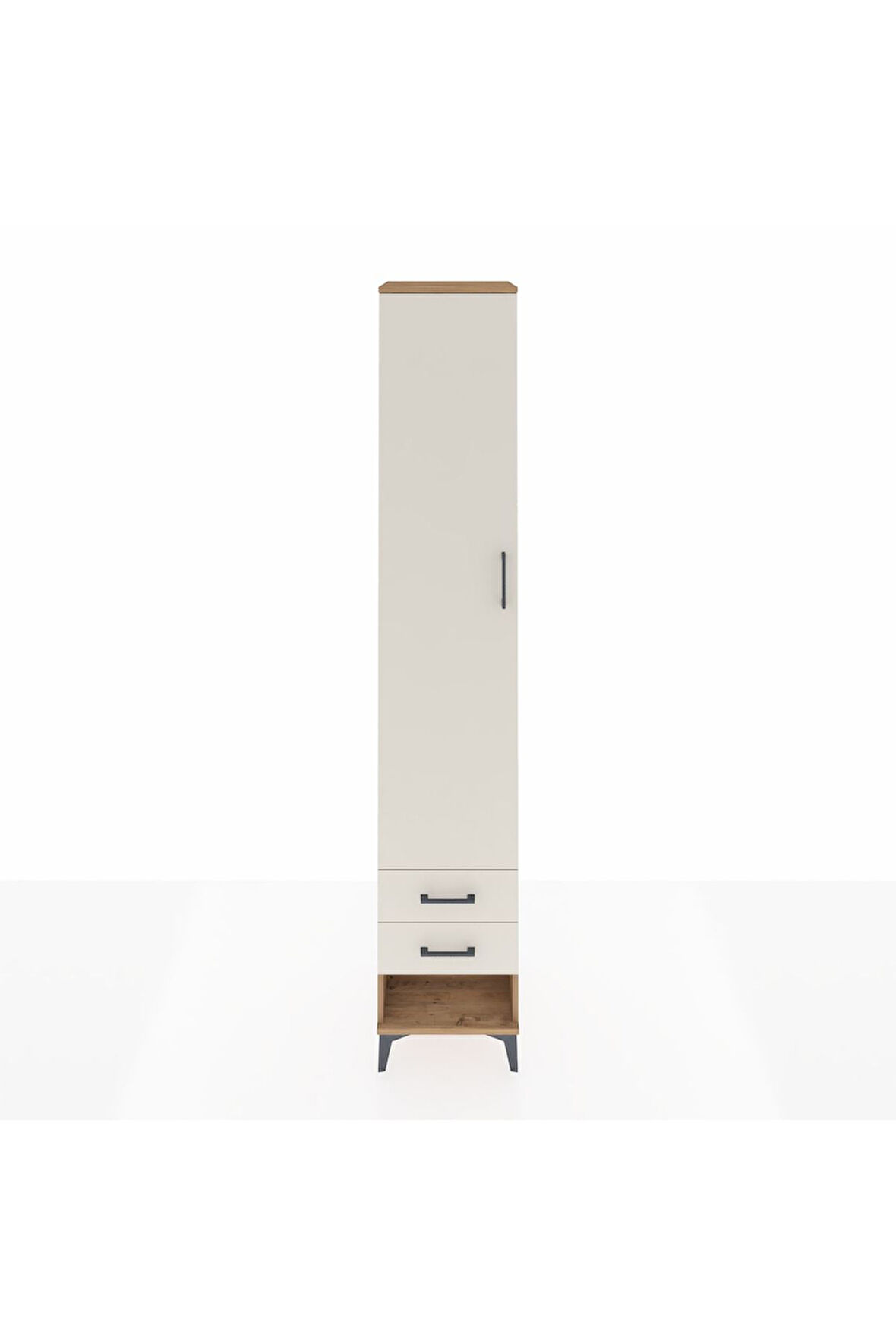 Hyperion Dolap 3 Raflı 2 Çekmeceli Tek Askılı 44x44x243 Çam-Aytaşı