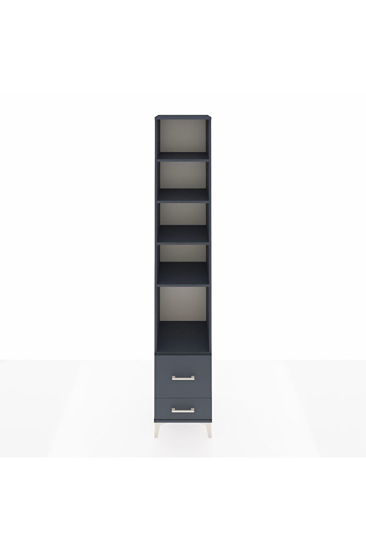 Hyperion Dolap 5 Raflı 2 Çekmeceli 44x44x243 Antrasit-Antrasit