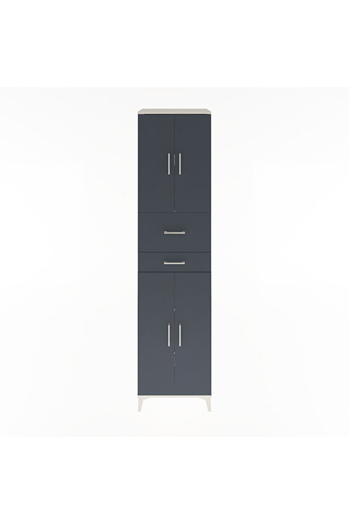 Hyperion Dolap 4 Raflı 2 Çekmeceli 4 Kapaklı 60x44x243 Aytaşı-Antrasit