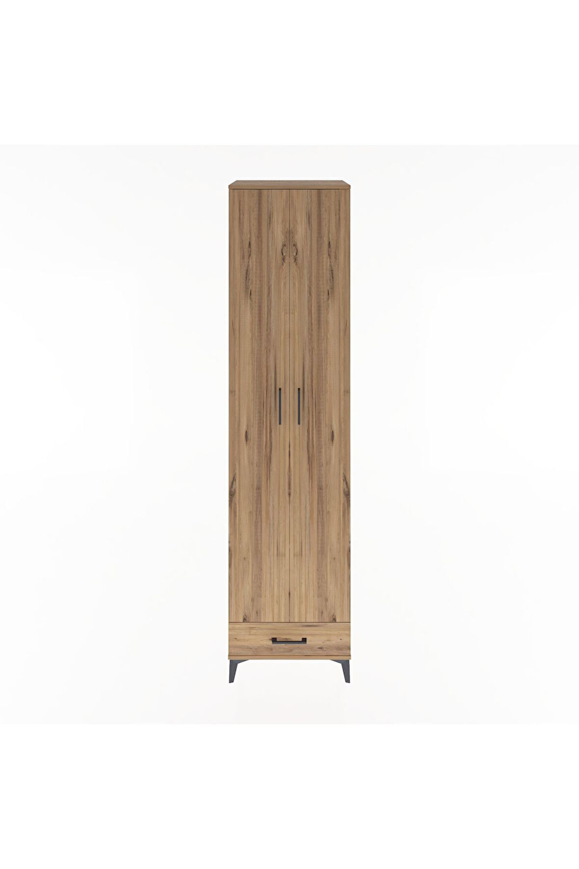 Hyperion Dolap 6 Raflı Tek Çekmeceli 2 Kapaklı 60x44x243 Çam-Çam