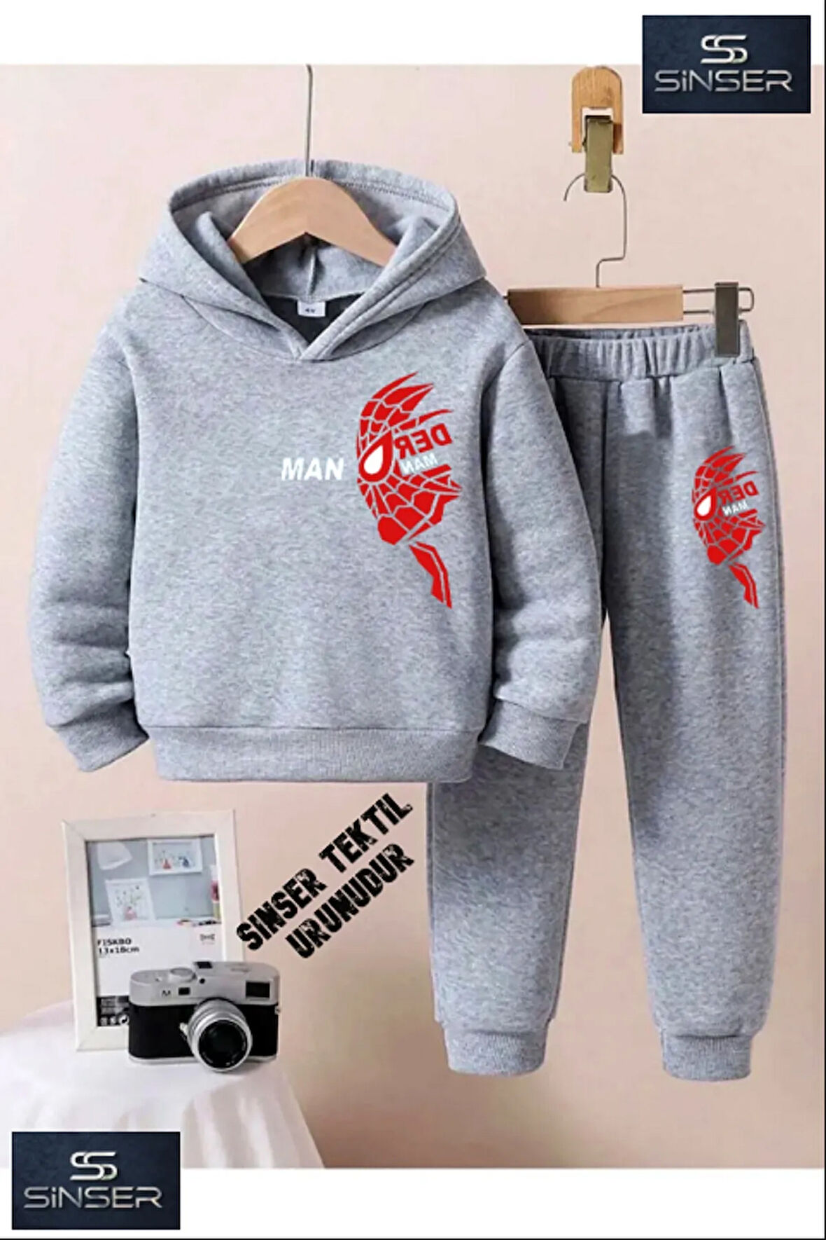 UNİSEX Çocuk Siyah SPİDER-MAN Baskılı Eşofman Takımı