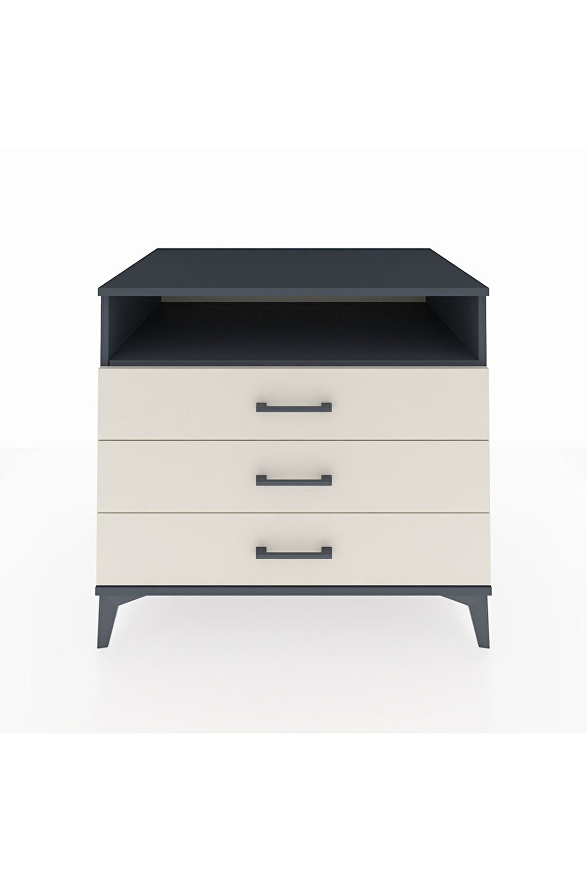 Kronos Şifonyer Tek Raflı 3 Çekmeceli 88x59x80 Antrasit-Aytaşı