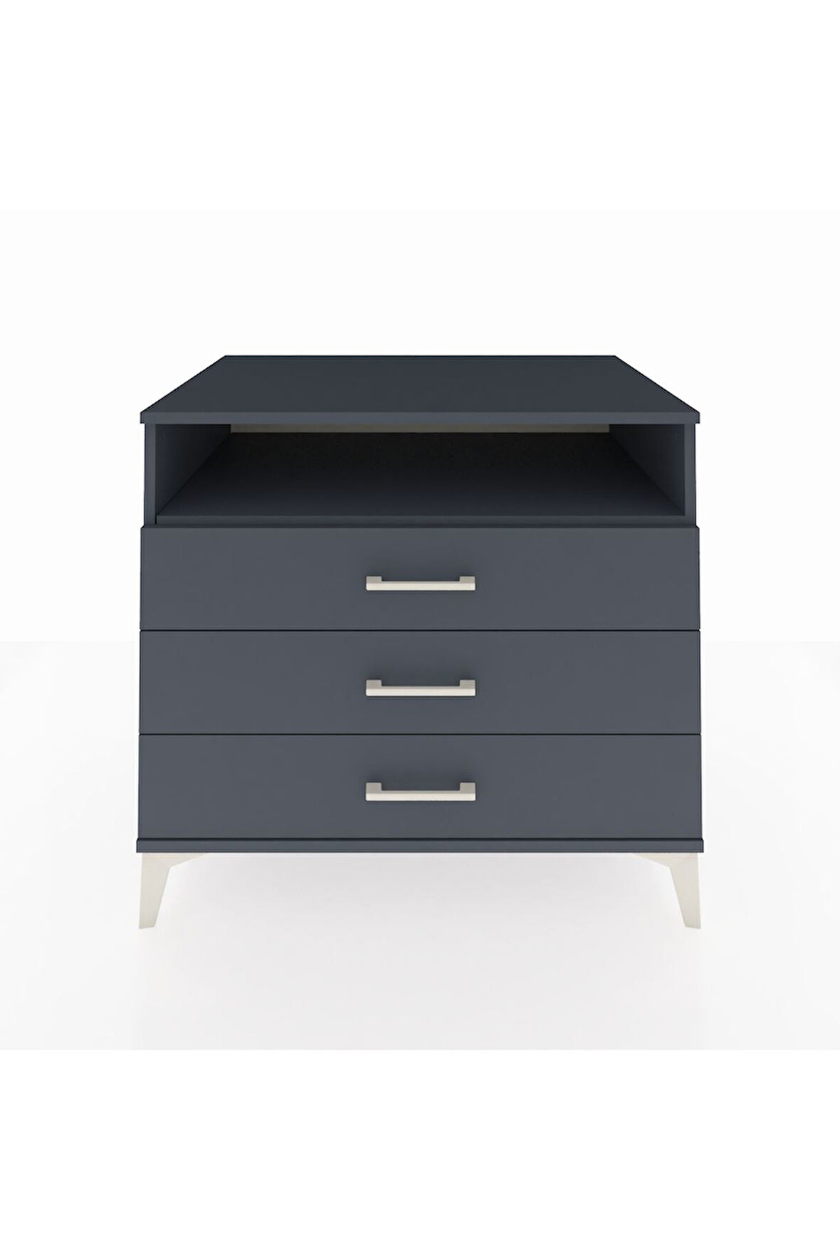 Kronos Şifonyer Tek Raflı 3 Çekmeceli 88x59x80 Antrasit-Antrasit