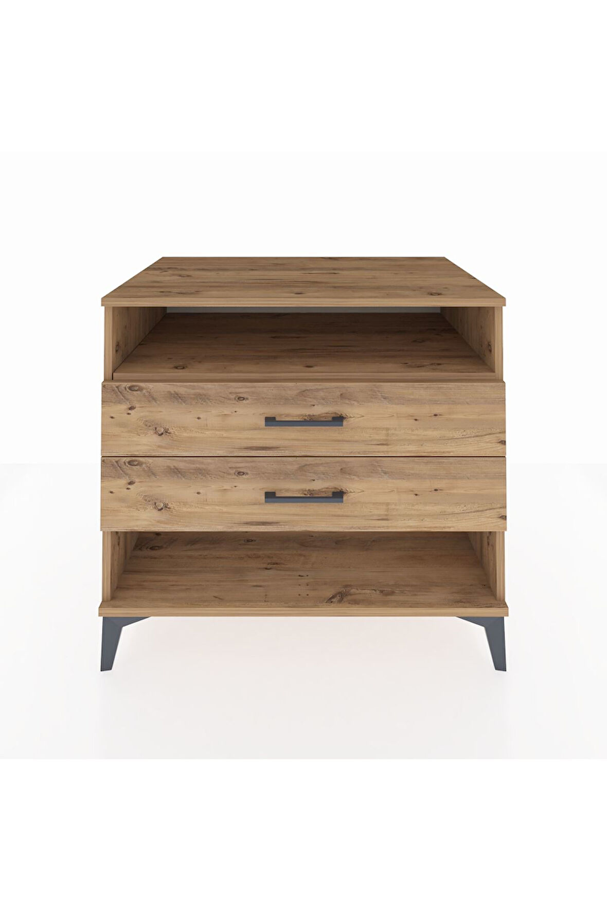 Kronos Şifonyer Tek Raflı 2 Çekmeceli 88x59x80 Çam-Çam