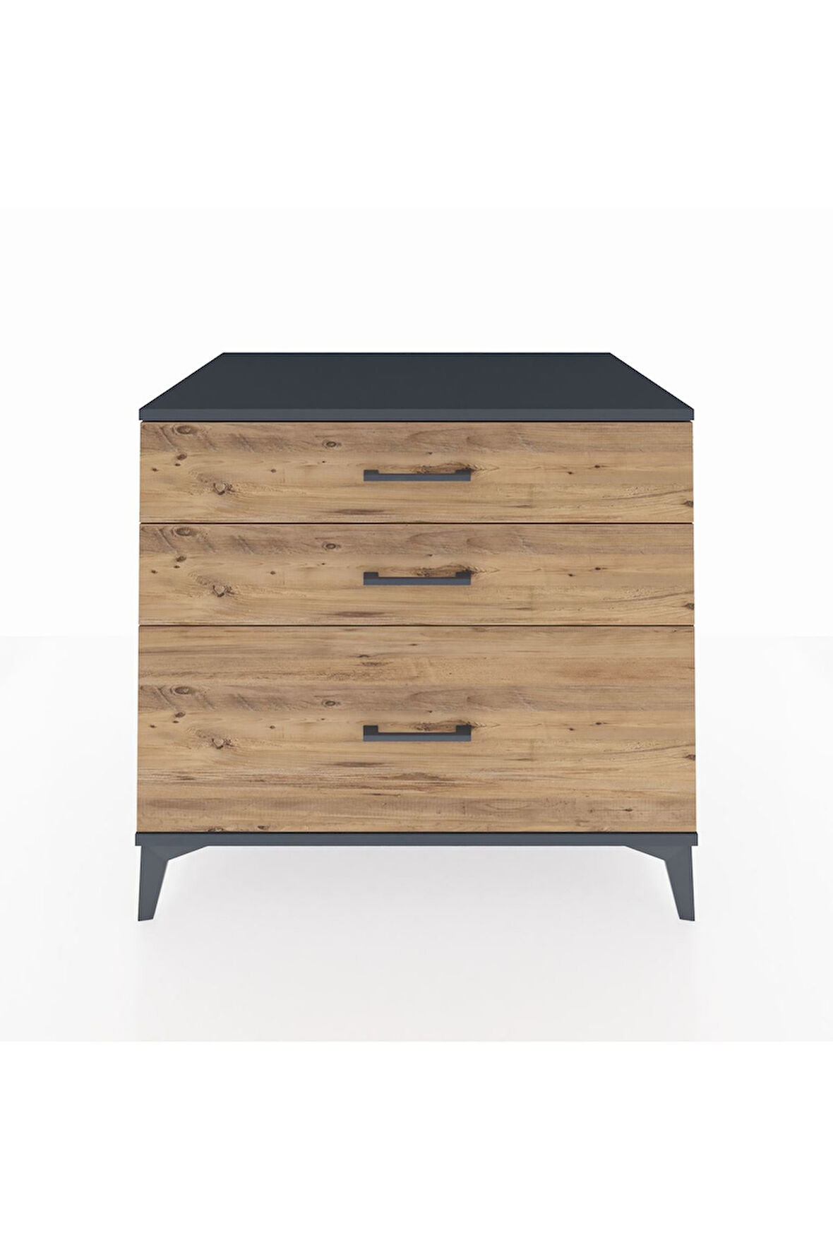 Kronos Şifonyer 3 Çekmeceli 88x59x80 Antrasit-Çam