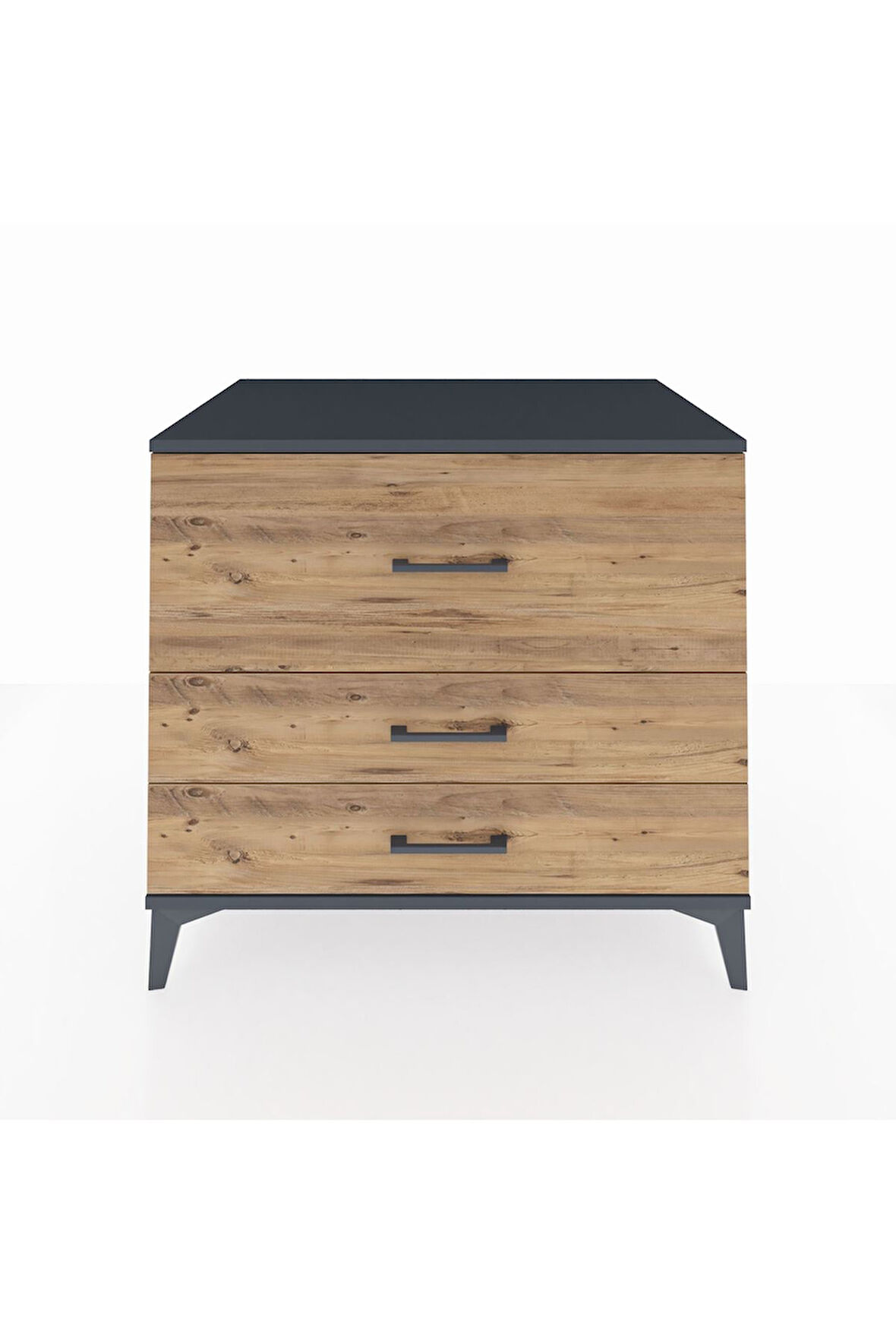 Kronos Şifonyer 3 Çekmeceli 88x59x80 Antrasit-Çam