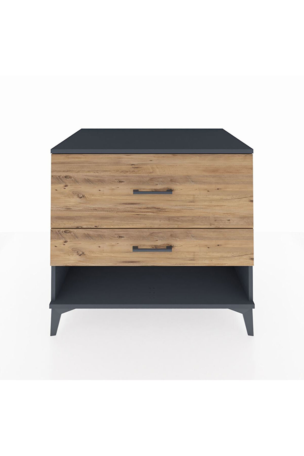 Kronos Şifonyer 2 Çekmeceli 88x59x80 Antrasit-Çam