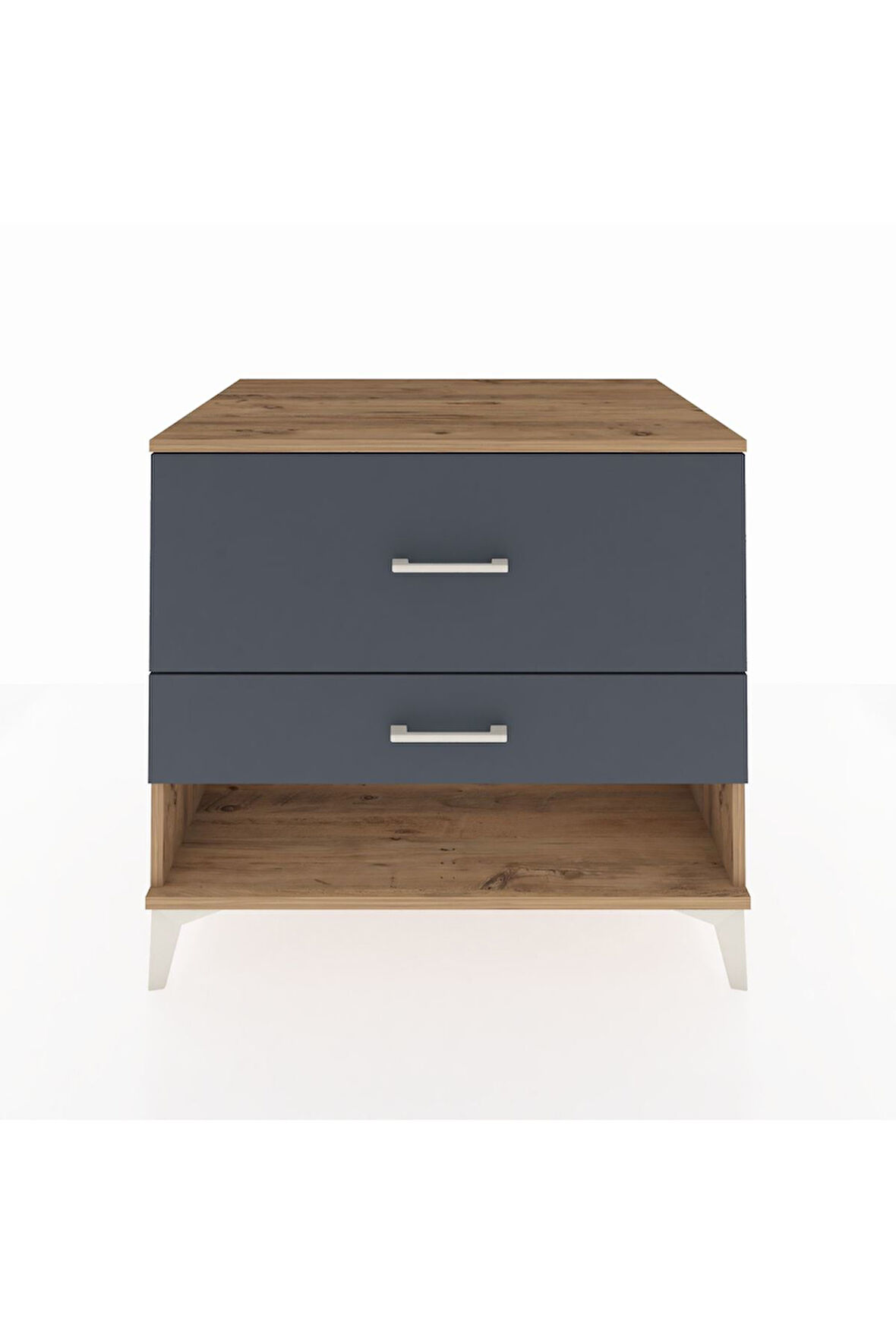 Kronos Şifonyer 2 Çekmeceli 88x59x80 Çam-Antrasit