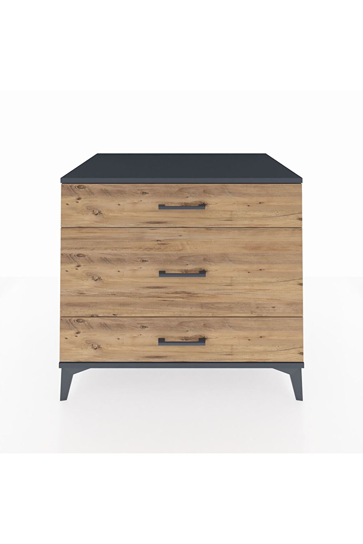 Kronos Şifonyer 3 Çekmeceli 88x59x80 Antrasit-Çam