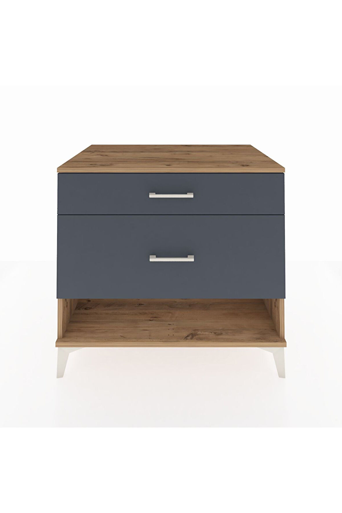 Kronos Şifonyer 2 Çekmeceli 88x59x80 Çam-Antrasit