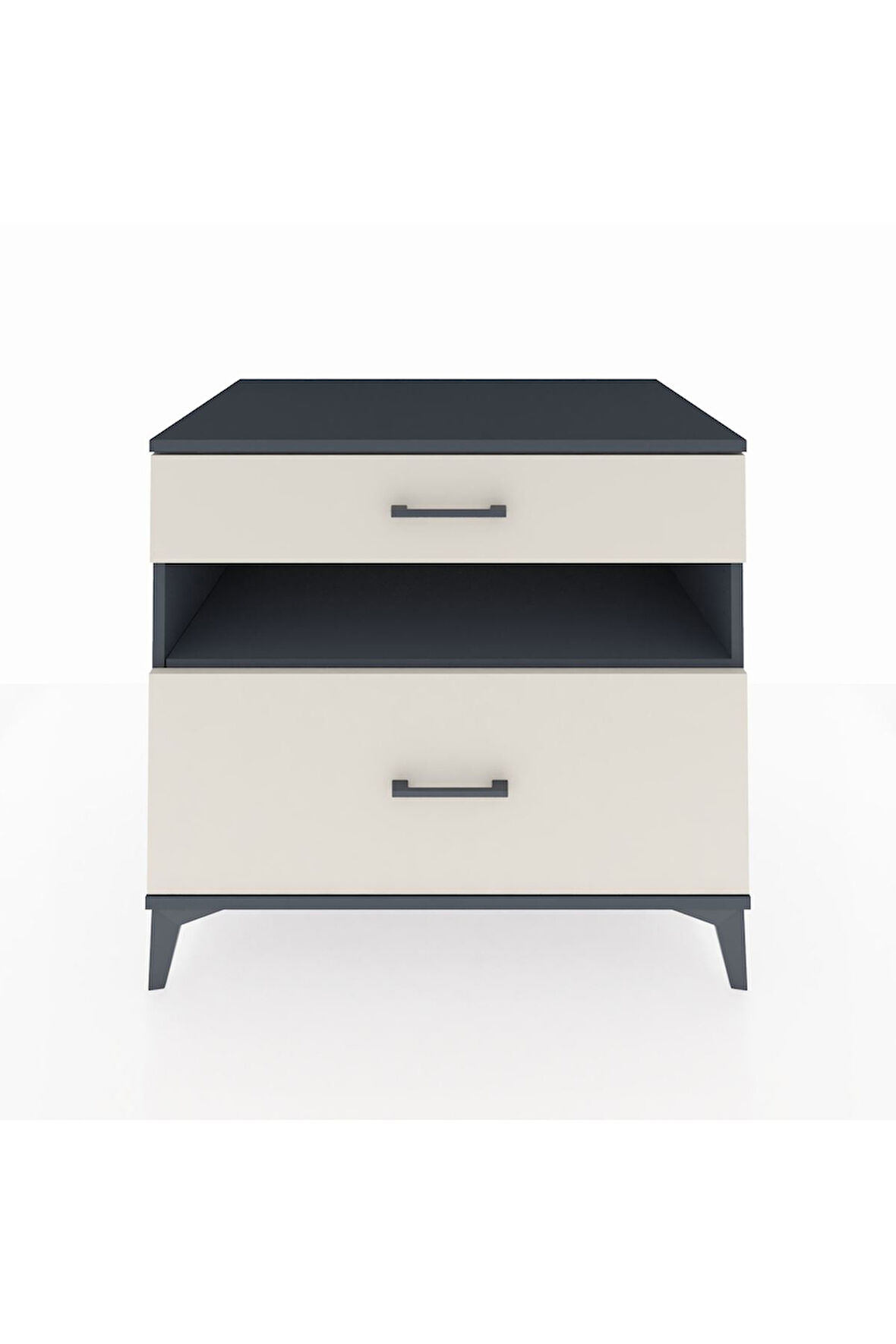 Kronos Şifonyer Tek Raflı 2 Çekmeceli 88x59x80 Antrasit-Aytaşı