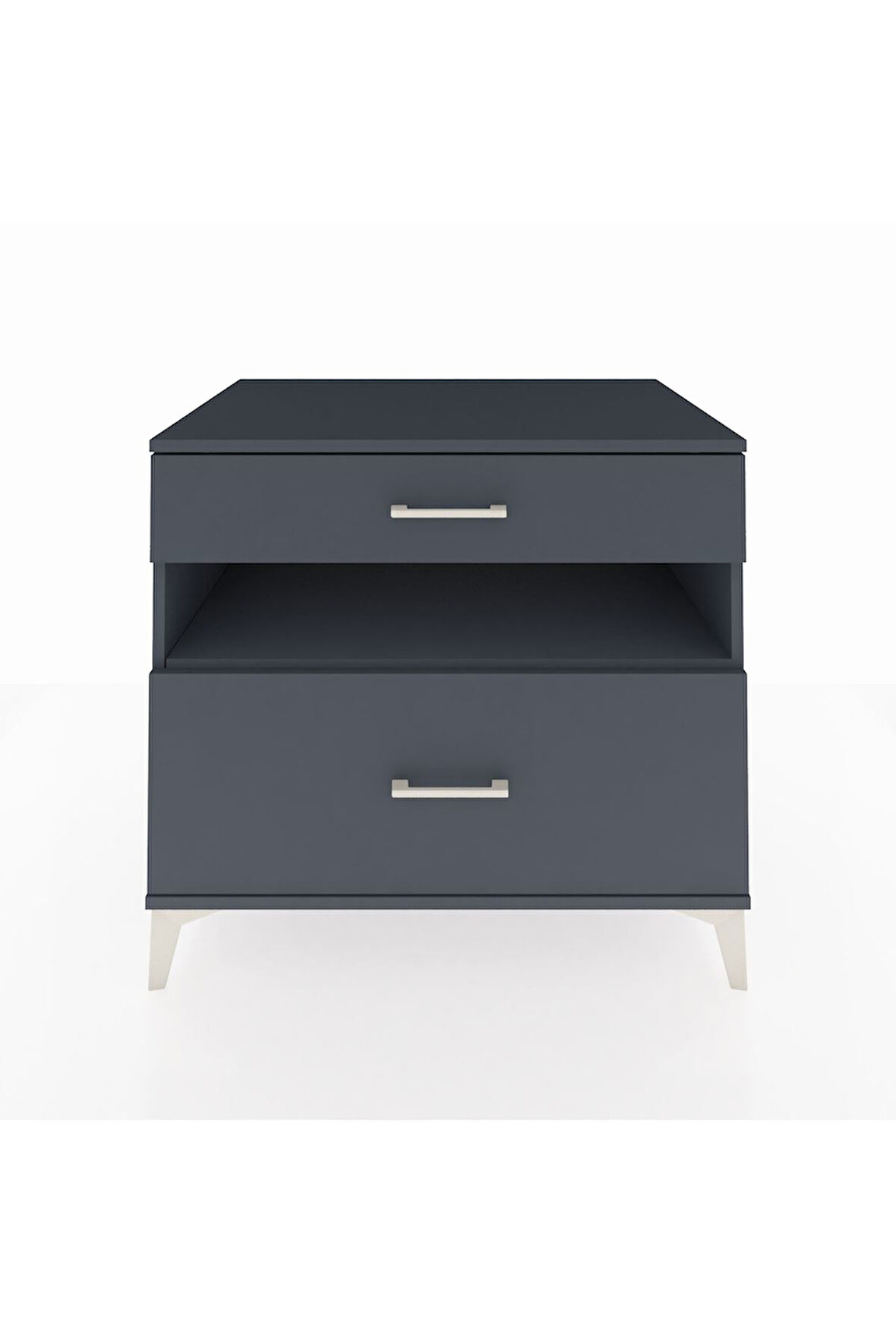 Kronos Şifonyer Tek Raflı 2 Çekmeceli 88x59x80 Antrasit-Antrasit