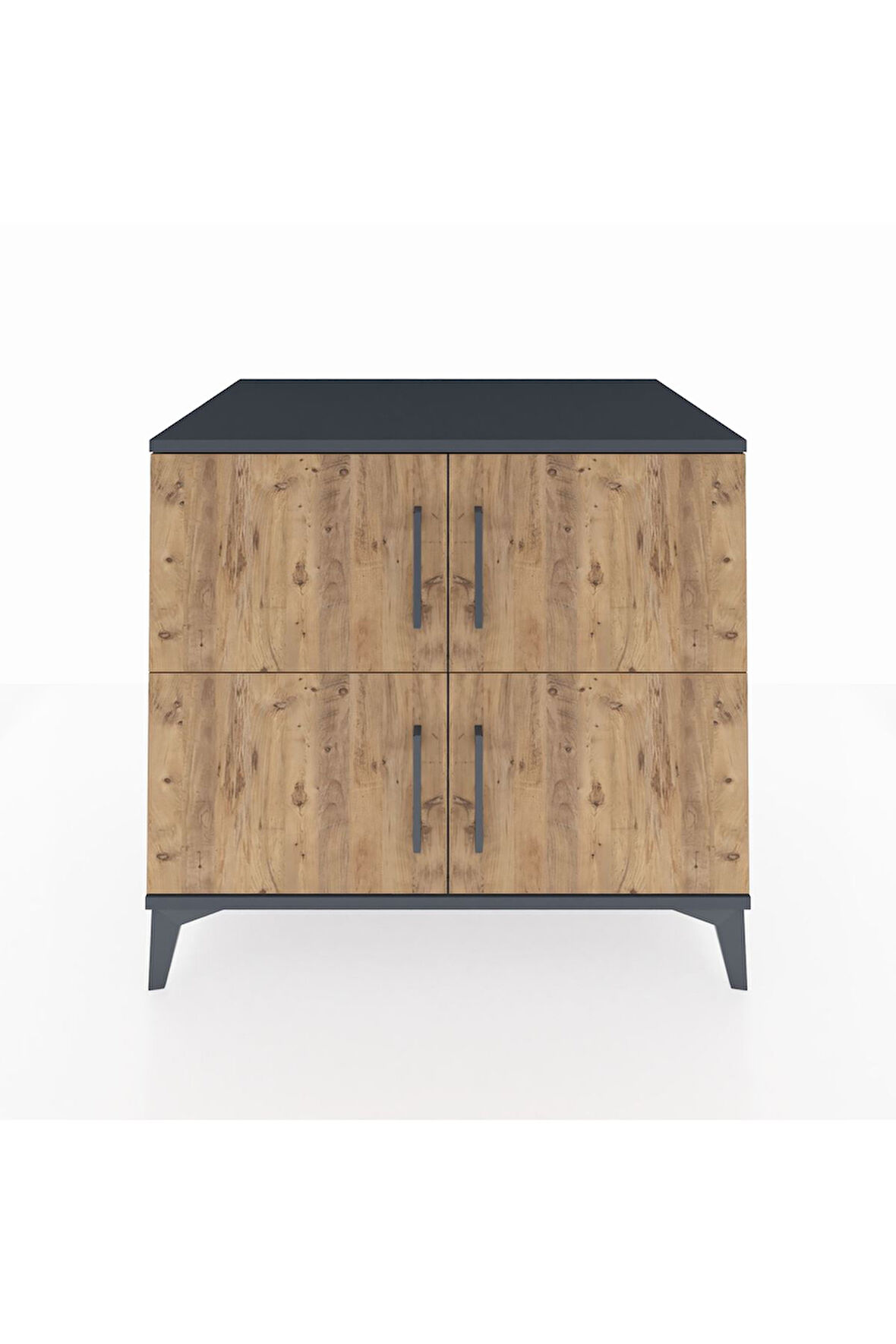 Kronos Şifonyer 3 Raflı 4 Kapaklı 88x59x80 Antrasit-Çam