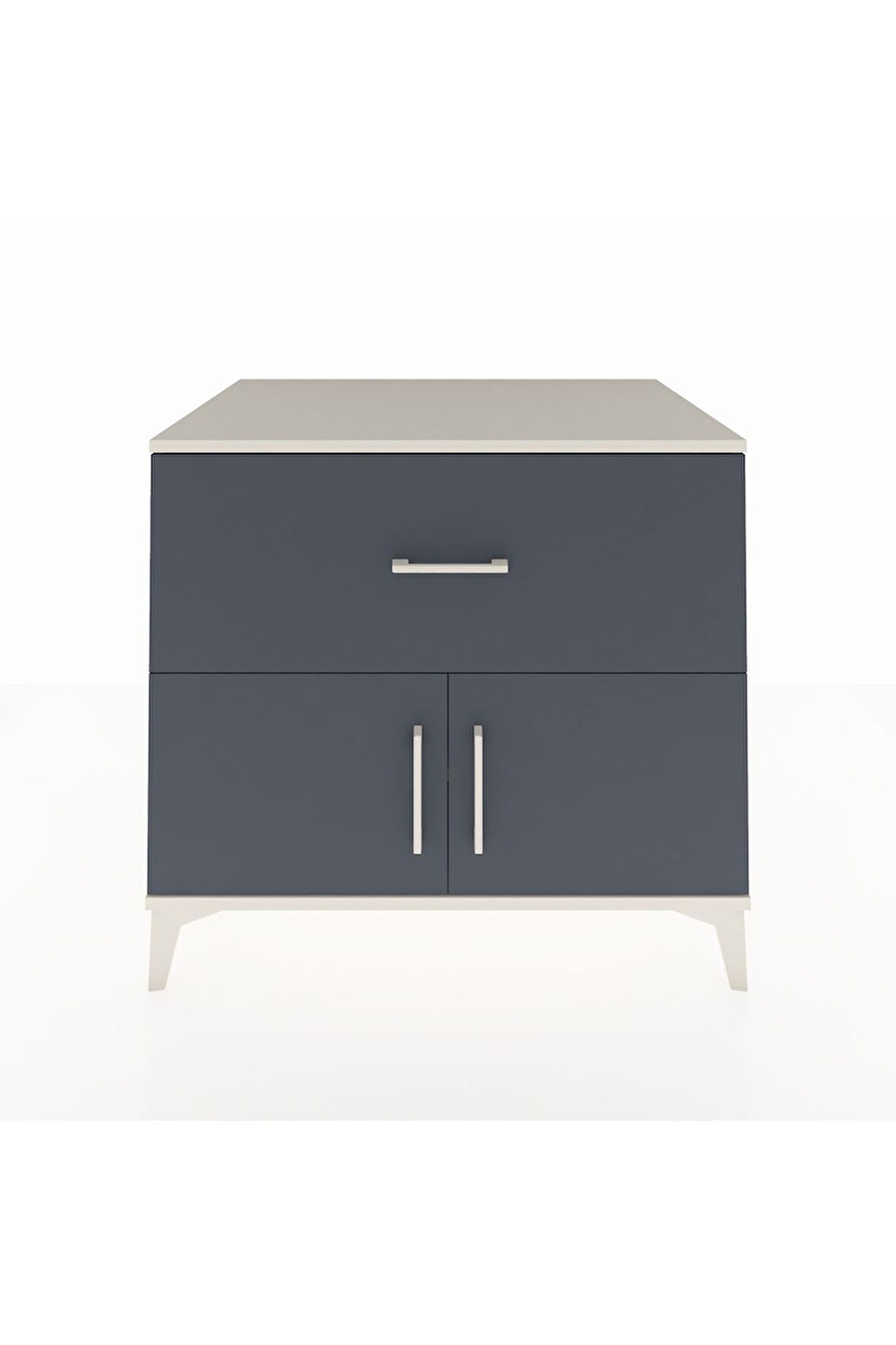 Kronos Şifonyer Tek Raflı Tek Çekmeceli 2 Kapaklı 88x59x80 Aytaşı-Antrasit