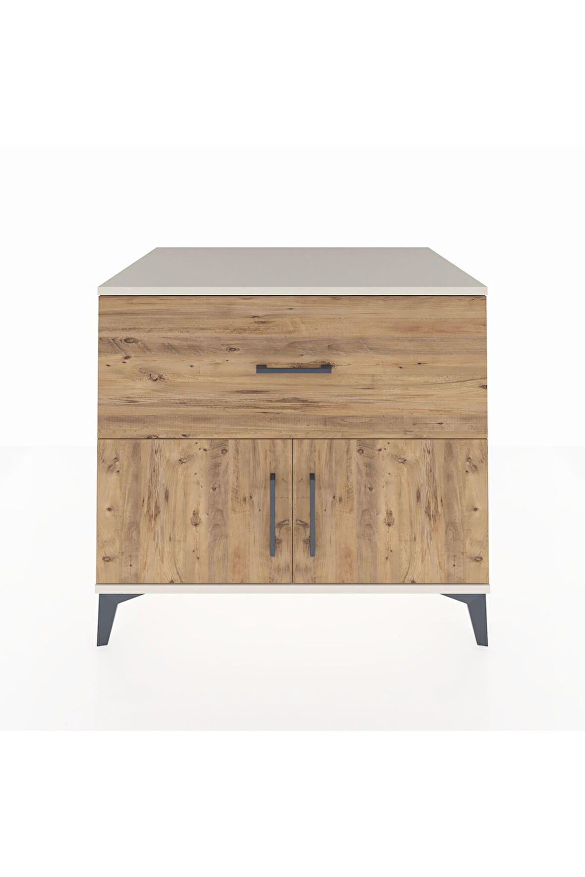 Kronos Şifonyer Tek Raflı Tek Çekmeceli 2 Kapaklı 88x59x80 Aytaşı-Çam