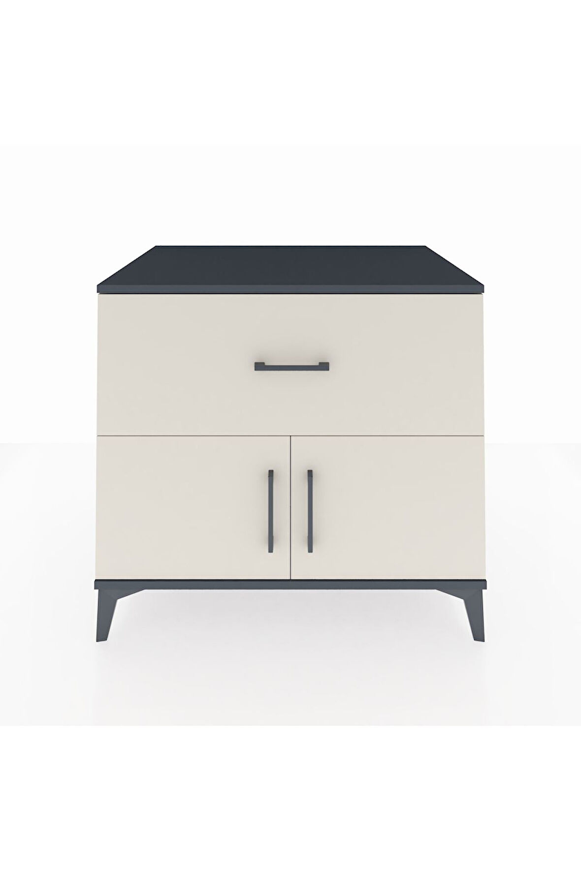 Kronos Şifonyer Tek Raflı Tek Çekmeceli 2 Kapaklı 88x59x80 Antrasit-Aytaşı