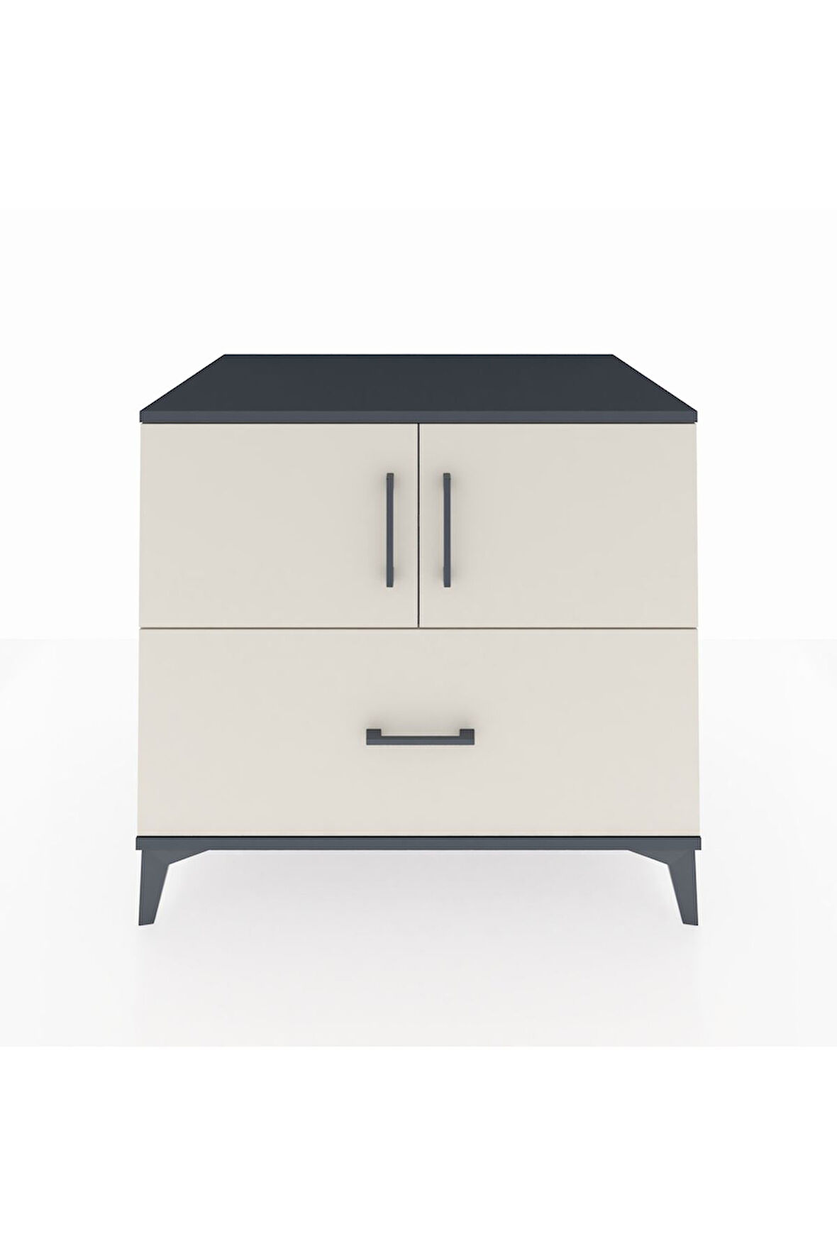 Kronos Şifonyer 2 Raflı Tek Çekmeceli 2 Kapaklı 88x59x80 Antrasit-Aytaşı