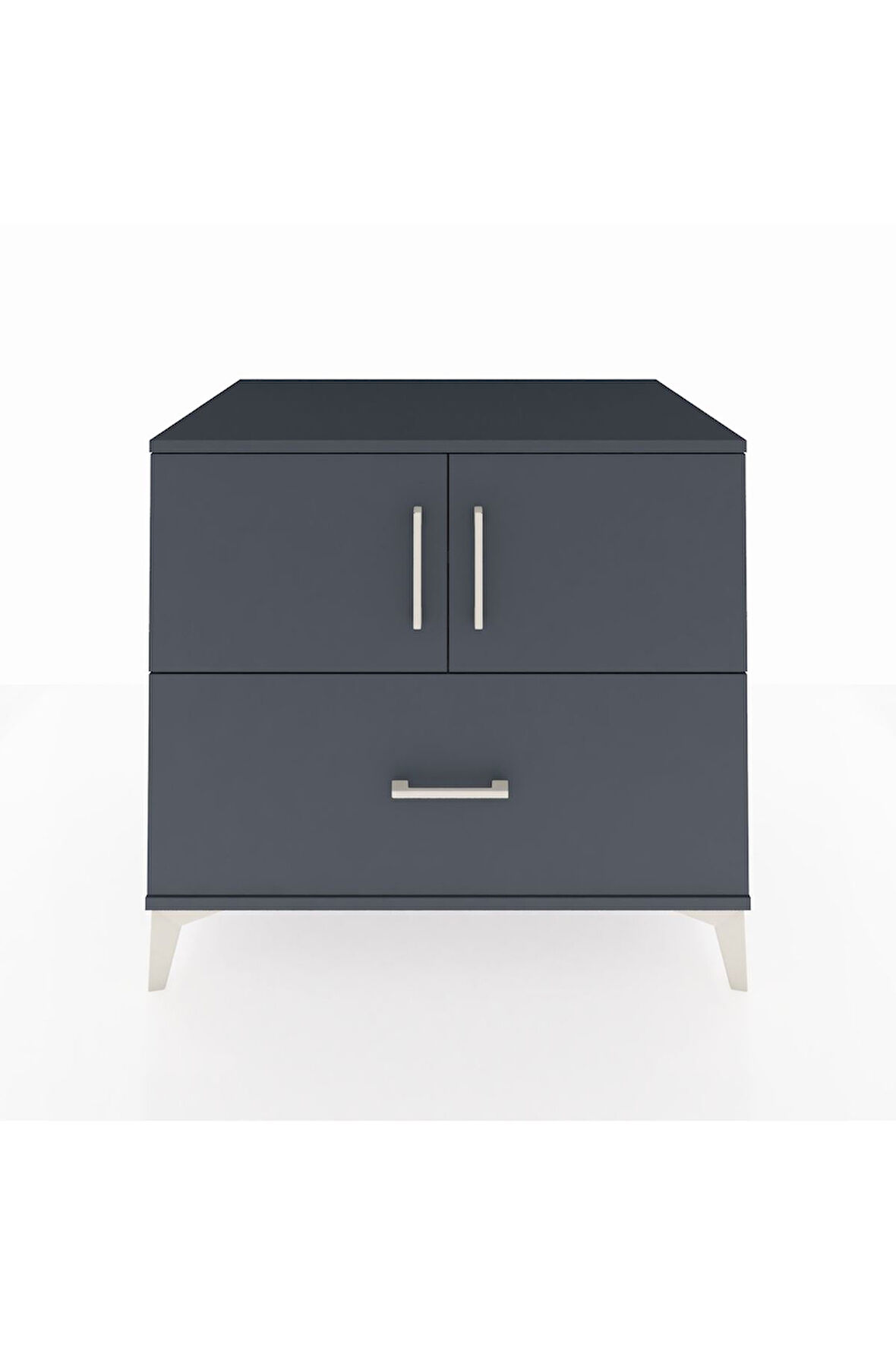 Kronos Şifonyer 2 Raflı Tek Çekmeceli 2 Kapaklı 88x59x80 Antrasit-Antrasit