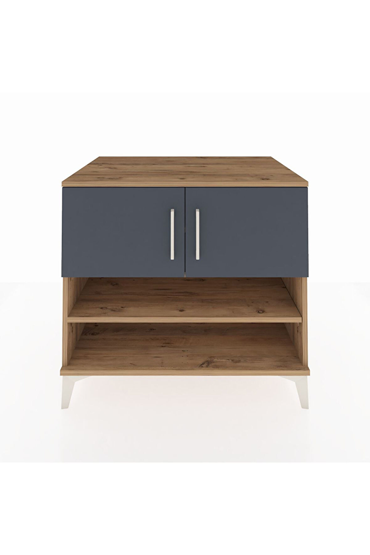 Kronos Şifonyer 3 Raflı 2 Kapaklı 88x59x80 Çam-Antrasit