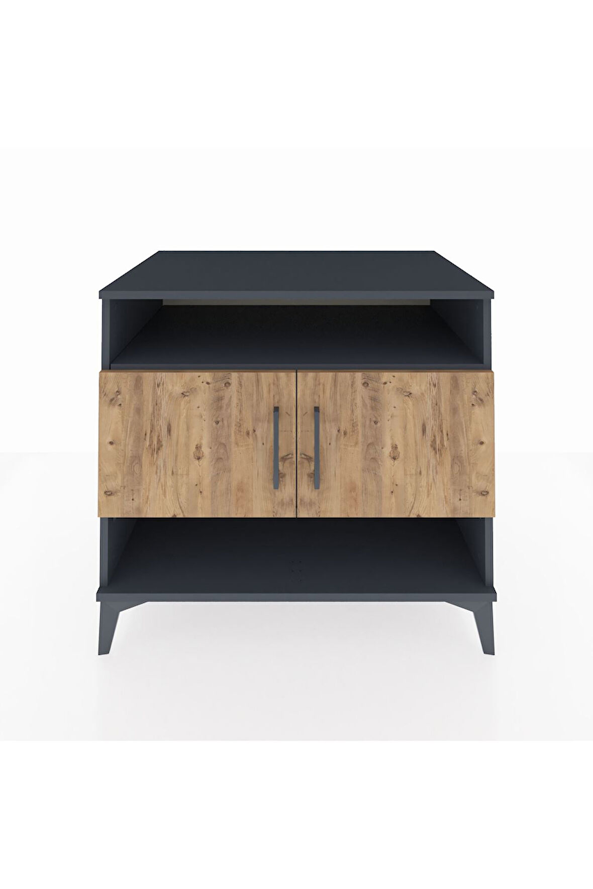 Kronos Şifonyer 3 Raflı 2 Kapaklı 88x59x80 Antrasit-Çam