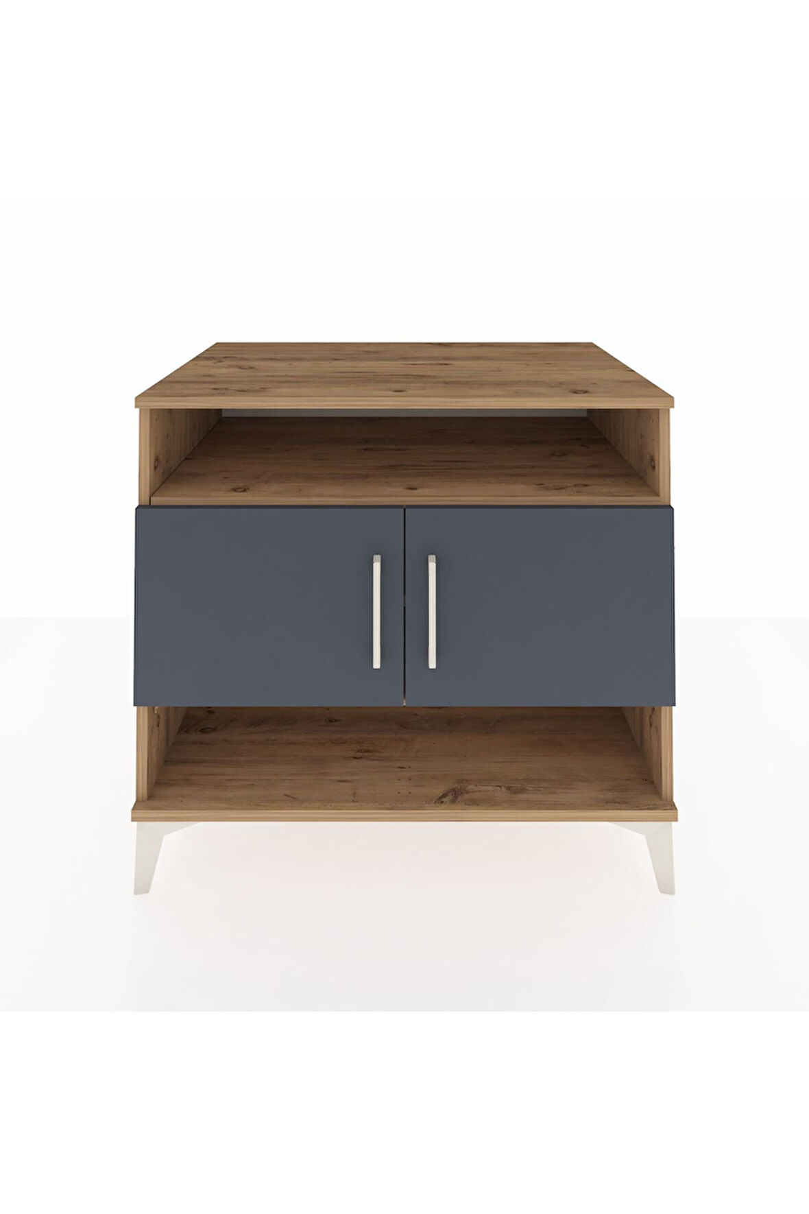 Kronos Şifonyer 3 Raflı 2 Kapaklı 88x59x80 Çam-Antrasit