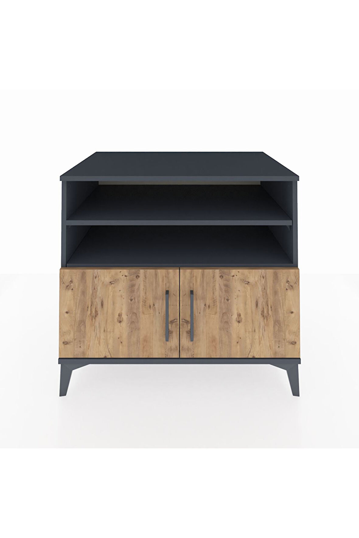 Kronos Şifonyer 3 Raflı 2 Kapaklı 88x59x80 Antrasit-Çam